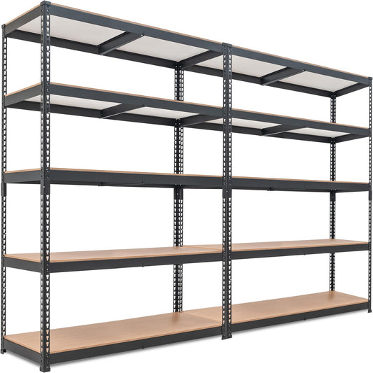 HOMEDANT 5 Tier Laminated Boltless Heavy Duty Garage Storage Adjustable Wide Size Metal Shelving Unit Utility Rack Shelves Organization Multipurpose Shelf Shed Warehouse 47.7"W x 18.2"D x 71.3"H 2Pack