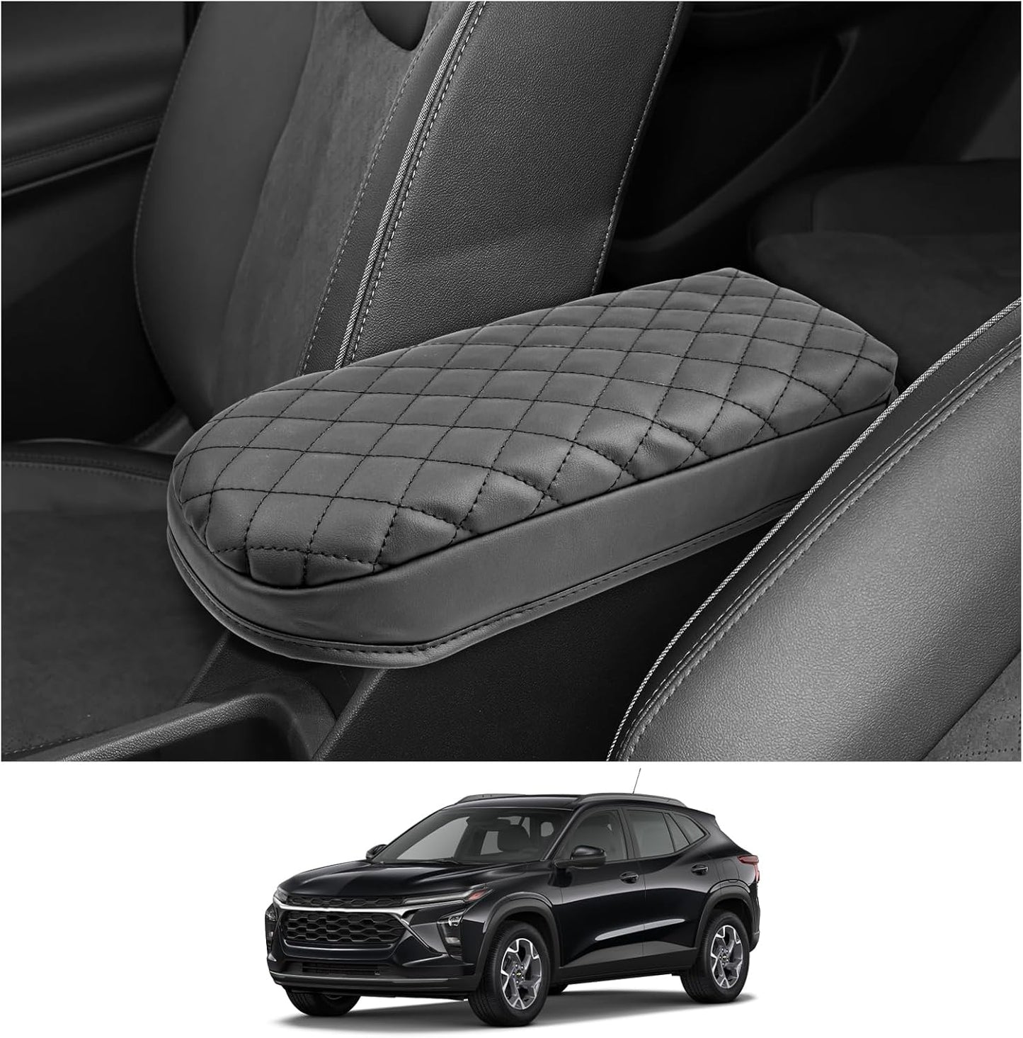 CDEFG 2024 2025 Trax Center Console Cover for 2024 2025 Chevy Trax Armrest Cover Middle Console Pad Arm Rest Cover 2024 Trax 2025 Accessories (Black)