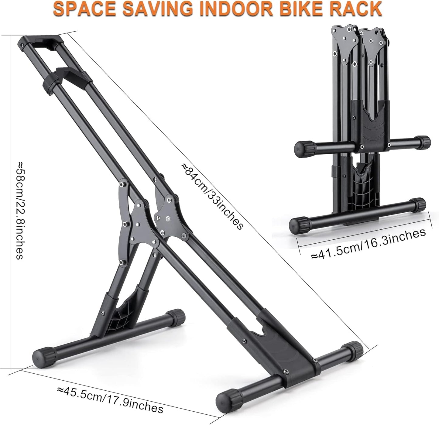 Bike Floor Stand Rack- Indoor Bike Stand for Garage/Home - Bike Storage Bicycle Parking Rack Fit 20”-29” Mountain Road Bikes (2 Bike Rack)