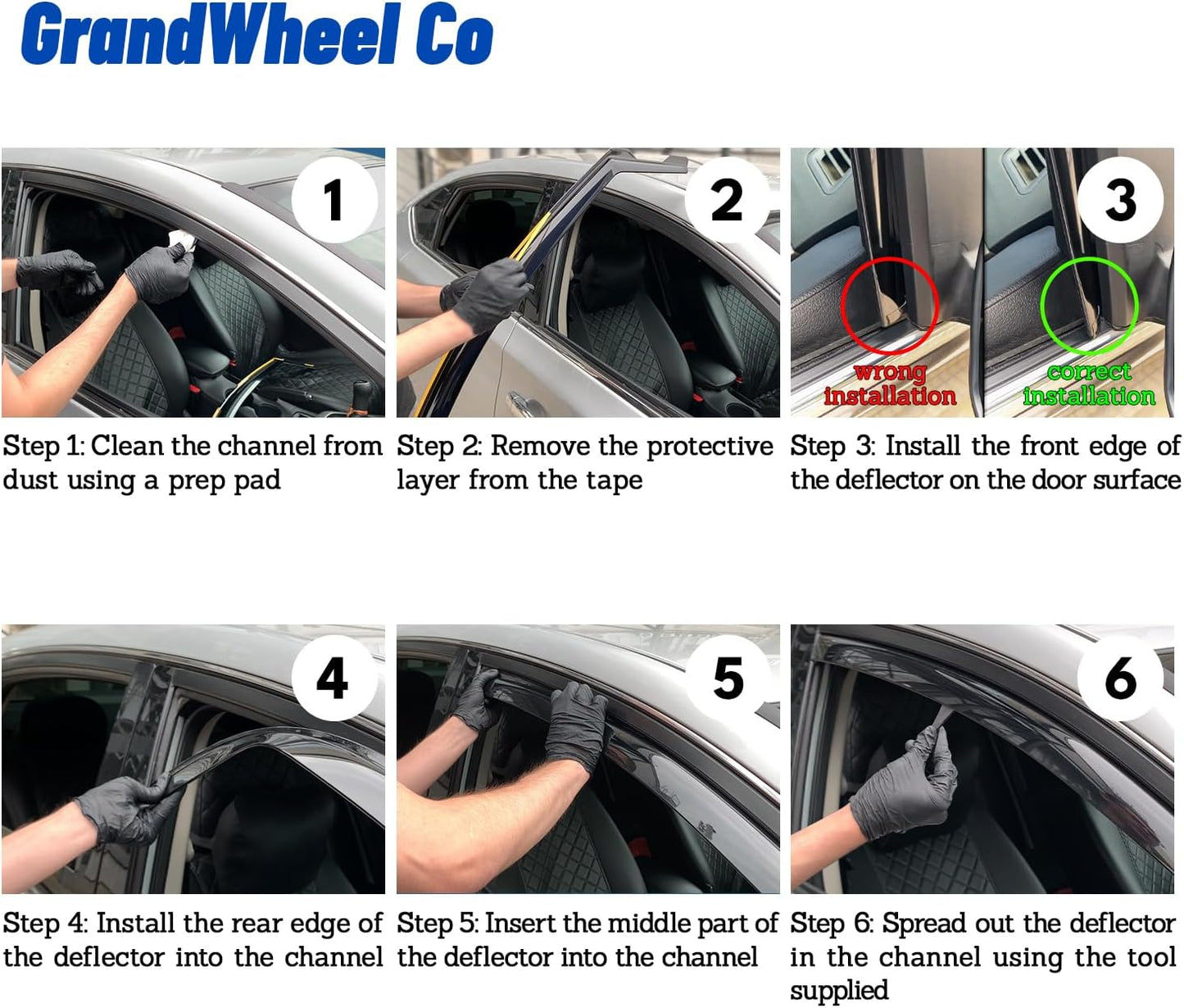 Window Deflectors Smoke Tinted in-Channel Side Window Vent Visor Deflectors Rain Guards Compatible with Camry 2018-2024 - 4pcs. GW0370