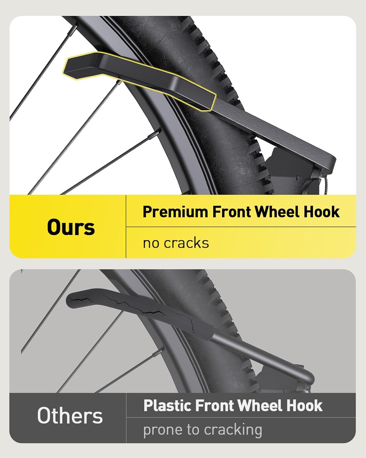 AM alphamount Swivel Bike Wall Mount, Metal Wall Bike Rack with Durable Sleeves, Space-Saving Vertical Bike Rack with 180° Swivel for Home and Garage, Bike Storage Hanger Mount Up to 66 lbs, 1-Pack