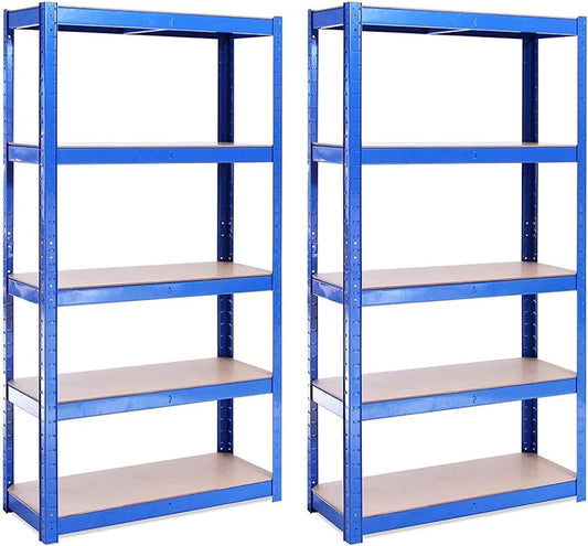 G-Rack | 5 Tier Garage Shelving Units | Metal Shelving Storage | Heavy-Duty Organization Racks | Adjustable Shelves | 2000LB Capacity | Ideal for Workshop, Shed, Office - 59D x 30W x 12H (Blue)