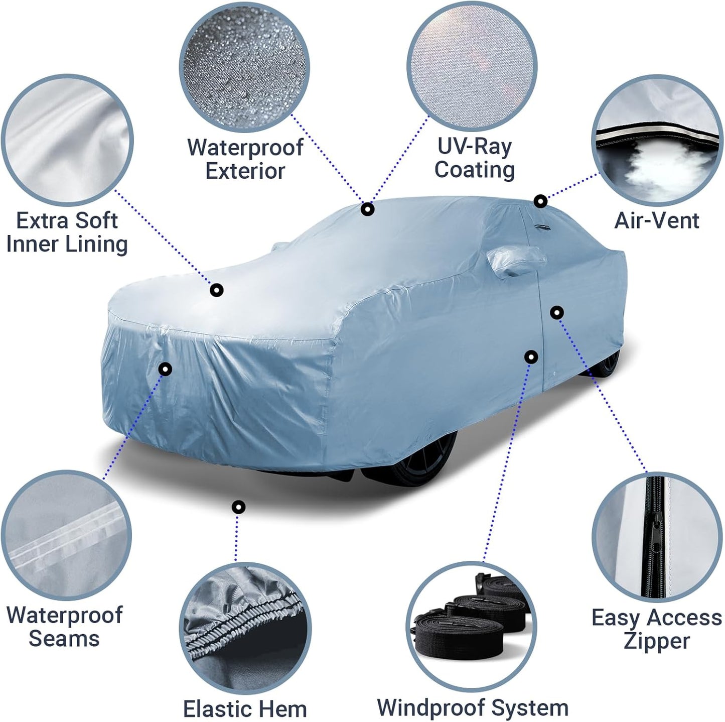 iCarCover Custom Car Cover for Chevy Camaro STD, Z28, SS, Waterproof All Weather Rain Snow UV Sun Protector Full Exterior Weatherproof Indoor Outdoor Car Cover with Strap (Year Fits 1993-2002)