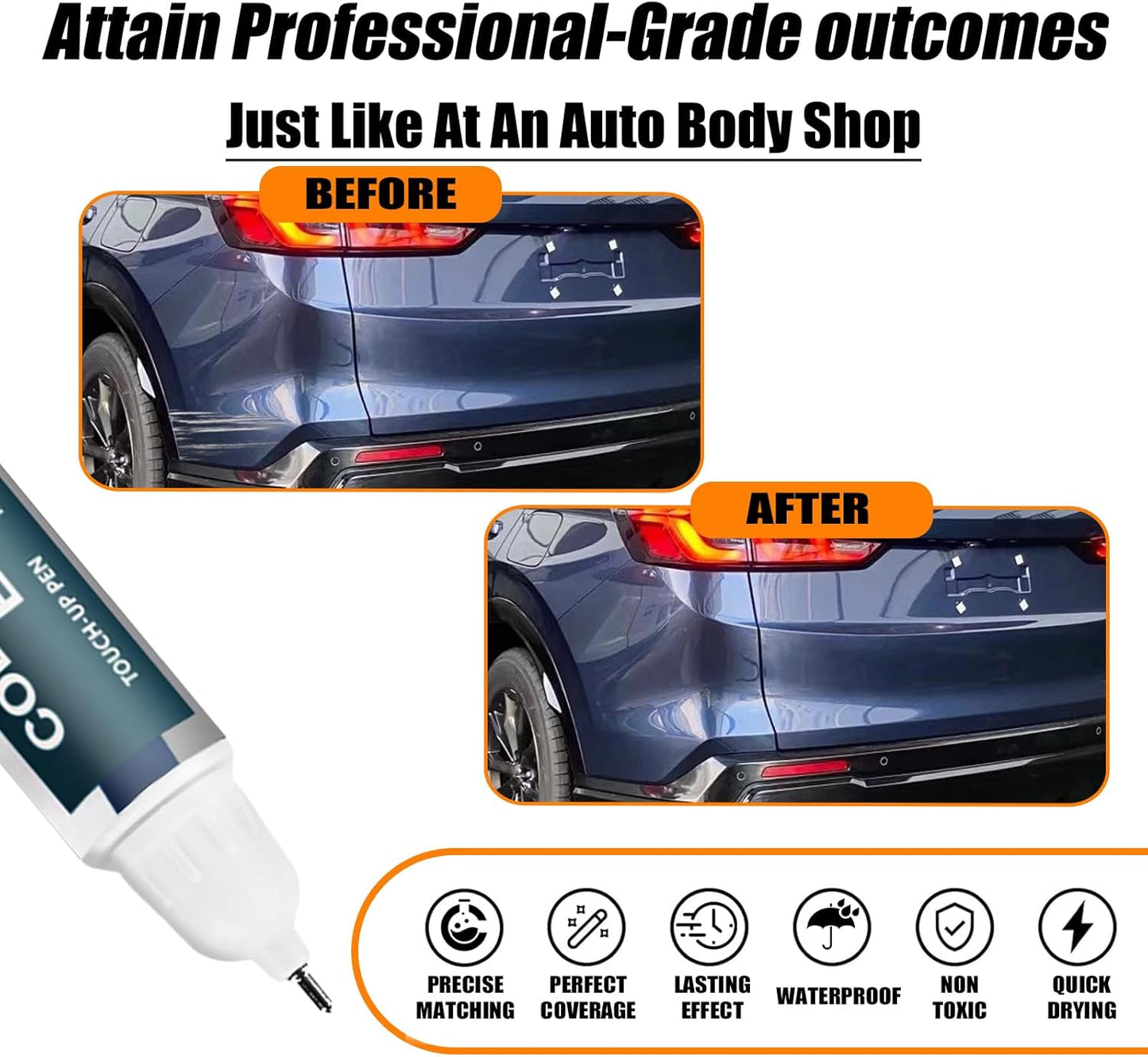 Canyon River Blue Metallic(B-640M) Touch Up Paint Compatible with Honda, Car Paint Pen Scratch Repair Two-In-One Touch Up Paint, Premium Car Scratch Remover for Deep Scratches