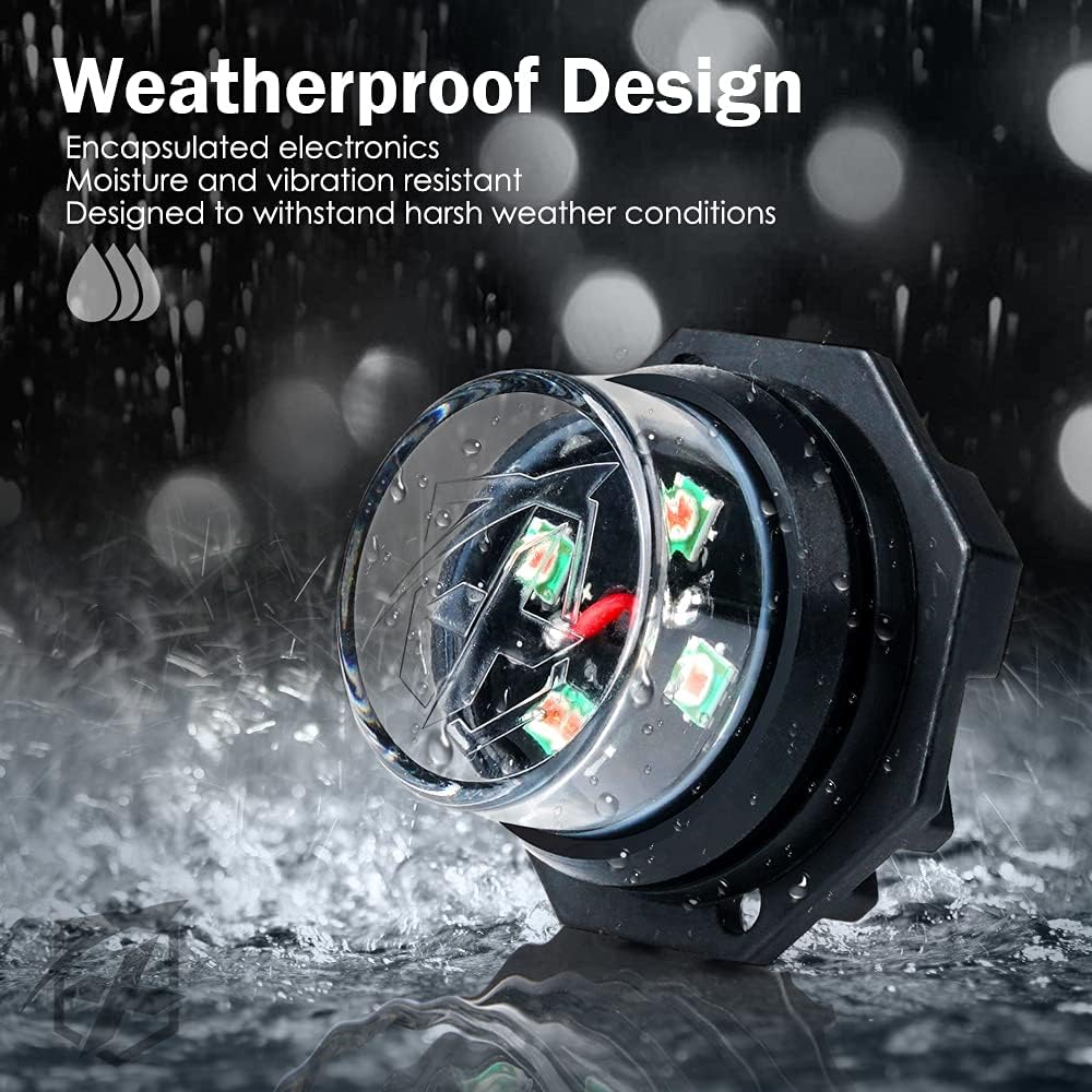 Xprite Amber Green LED Hideaway Strobe Lights Kit 20 Flashing Patterns w/Control Panel Headlights Taillights Fog Marker Light Mounting, for Roadside Emergency Vehicles Trucks SUV Vans 12V Cars 4 PCs