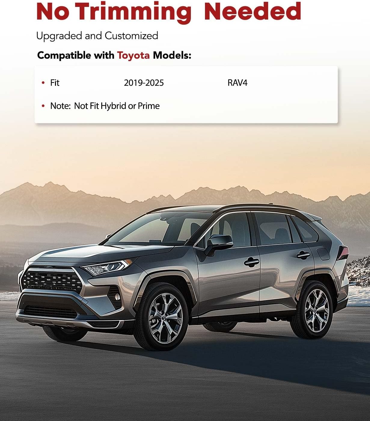 YHTAUTO Floor Mats Fit 2019-2025 Toyota RAV4(Not Fit Hybrid or Prime), TPE All Weather Car Mats Waterproof Anti-Slip Odorless Floor Liner, Interior Car Accessories Front & 2nd Row Liner