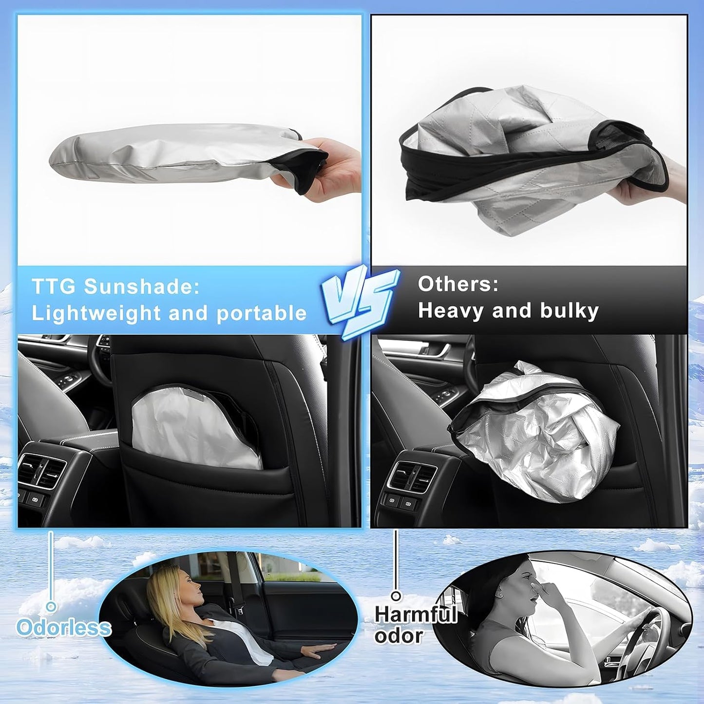 T TGBROS Windshield Sun Shade for Chevrolet Blazer EV 2024 2025 Accessories Foldable Sun Shield Front Window Sunshade Cover Sun Visor Cover Block Heat and Sun Protection