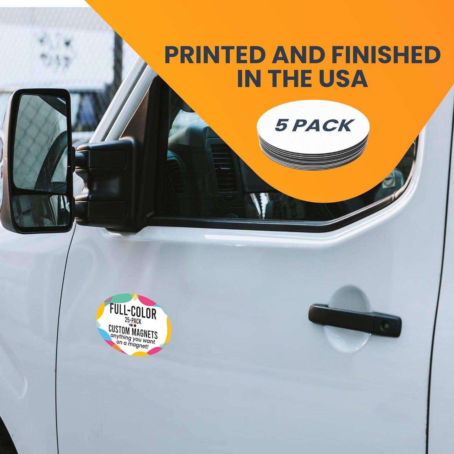 Magnet Me Up Custom 4x6 Inch Oval Magnet, 5 Pack, Customizable for Businesses, Personal Use, Choose Your Text, Upload Image, Magnetic Vinyl for Vehicles and Any Magnetic Surface, Crafted in USA