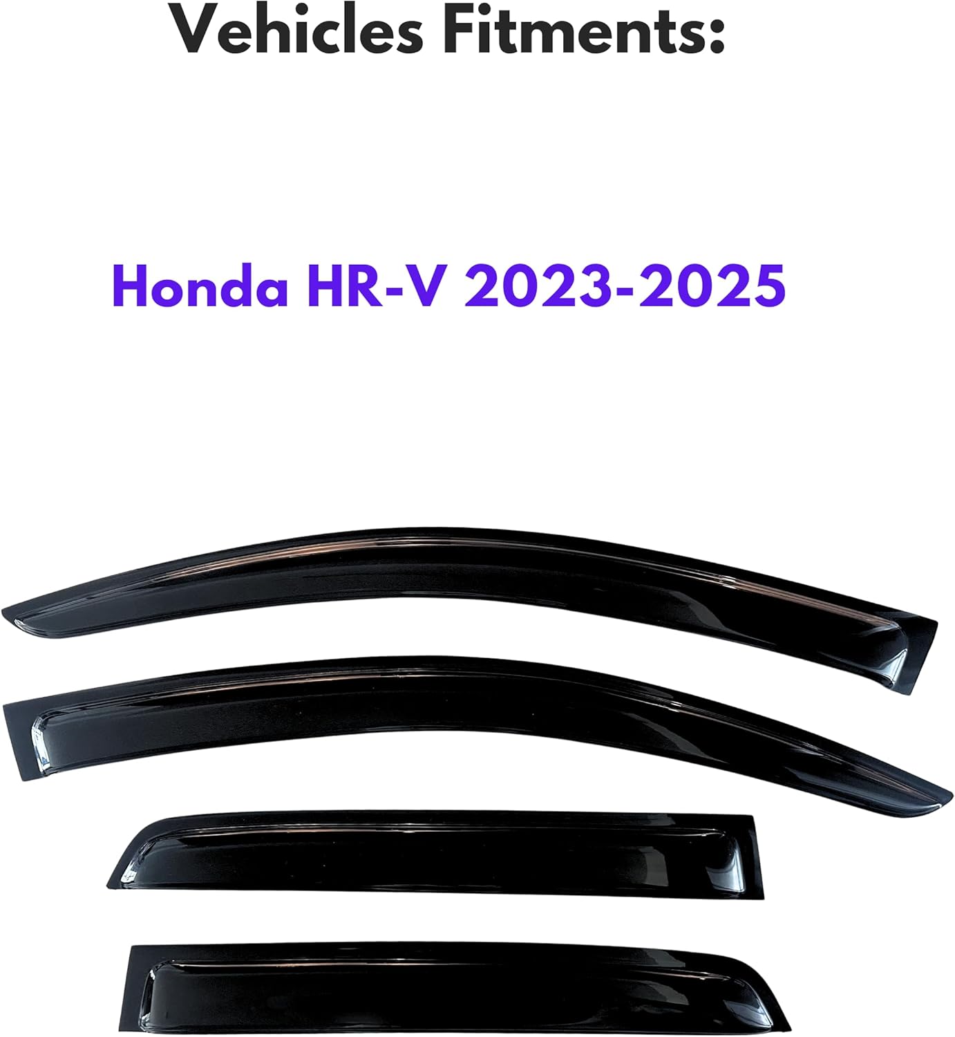 KPY Window Visor Compatible with Honda HR-V 2023-2025 (HRV), 4PC Rain Guard Side Window Vent Deflectors Tape-On Style, 2023 2024 2025