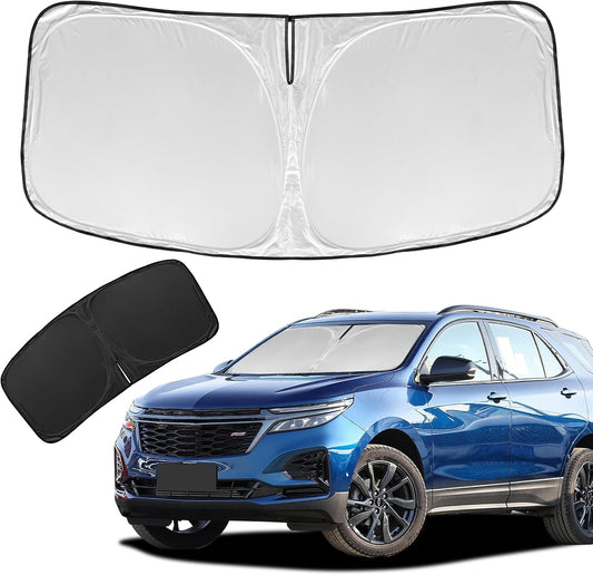 for Chevrolet Equinox 2018-2023 2024 2025 Sun Shade Sunshade Windshield Cover - 4 Layers Front Window Shade Not for Equinox EV Sun Visor - 240T Retractable Shade Blocks UV Rays Car Accessories
