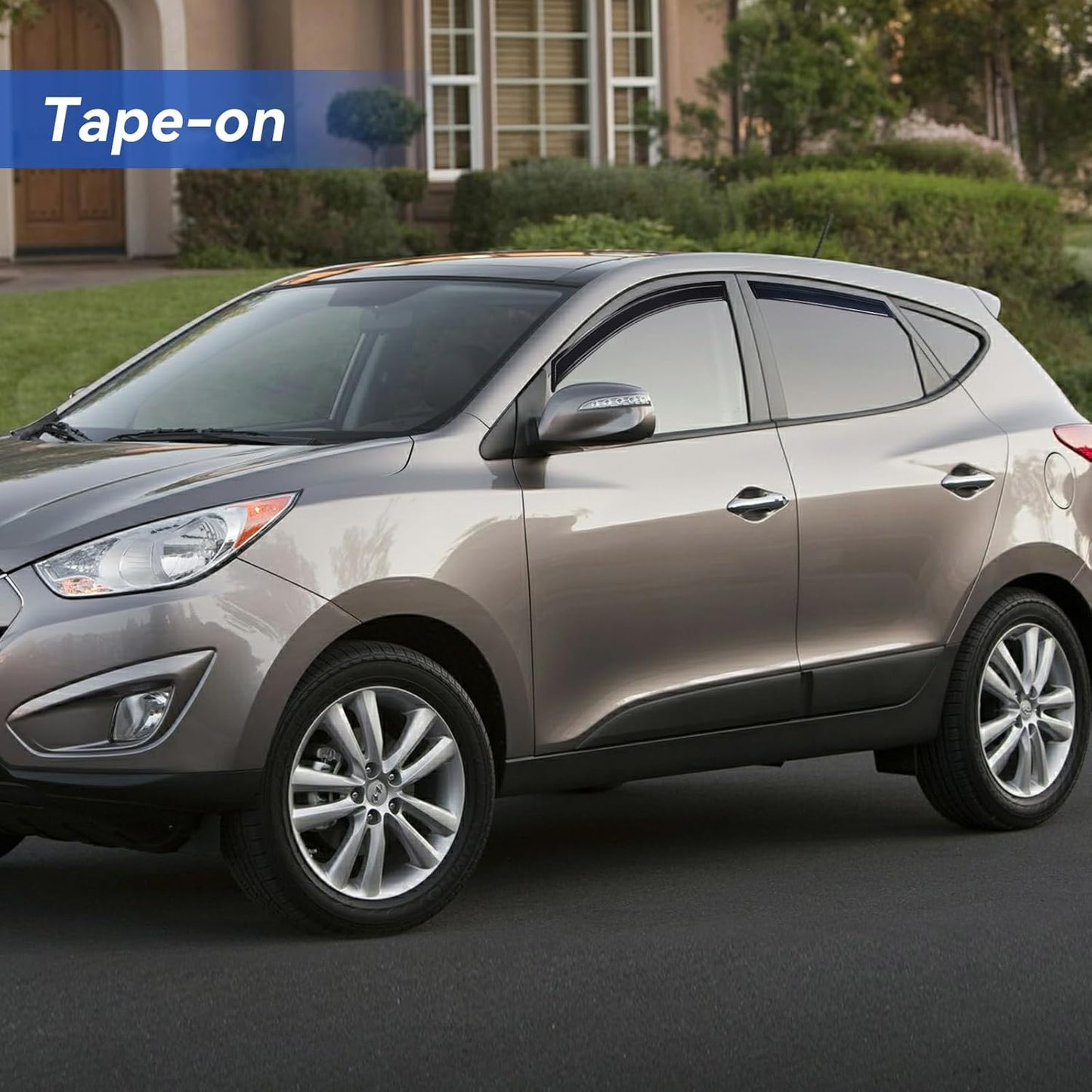 Window Visors Rain Guards for 2010 2011 2012 2013 2014 2015 Hyundai Tucson, Out-Channel Window Vent Wind Deflectors Visors Shades for 10-15 Tucson