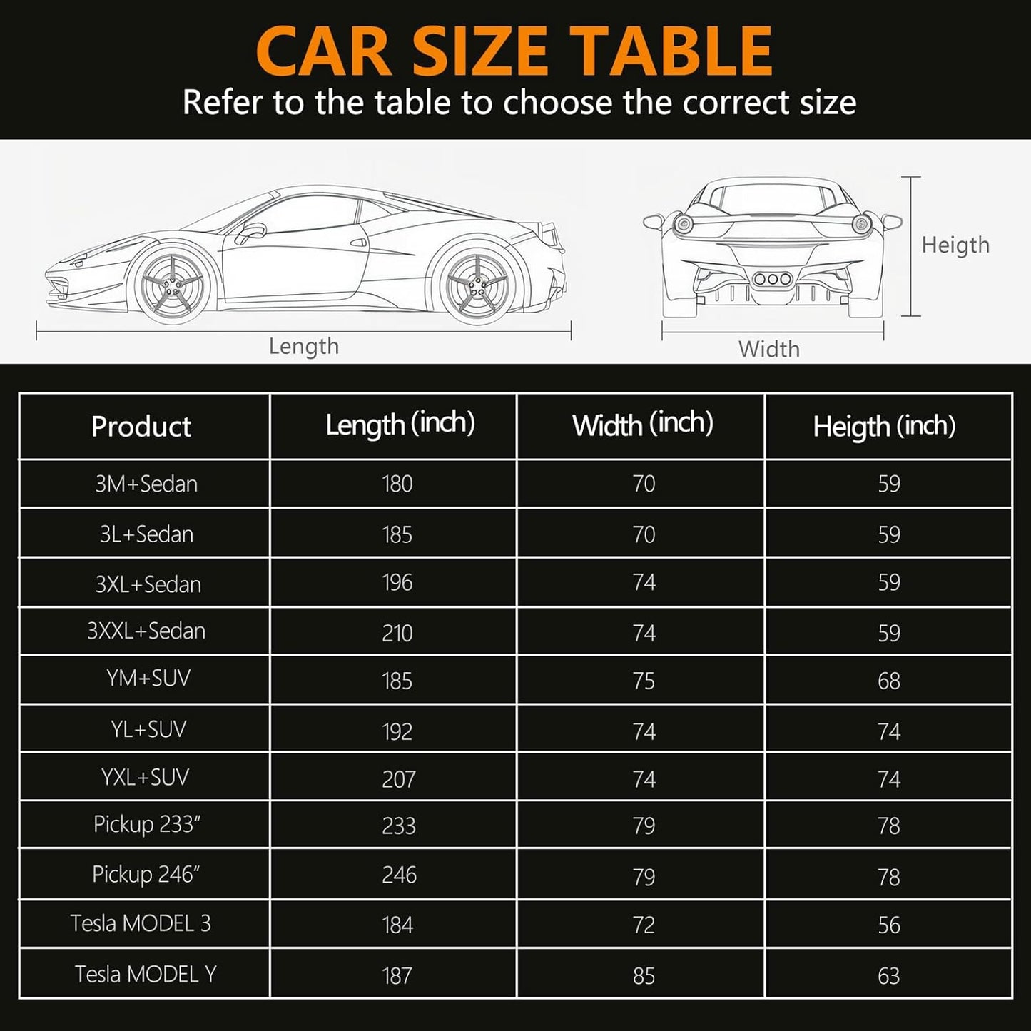 Car Cover Waterproof All Weather,6 Layers Car Covers for Automobiles, Full Exterior Cover with Zipper, Outdoor Car Cover Sun UV Rain Snow Wind Protection, Fit for 210"(210*74*59 inch)Sedan