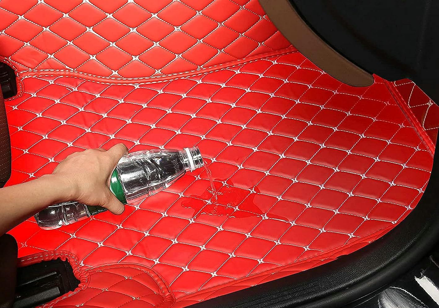 Custom Artificial Leather Waterproof All-Weather Car Floor Mats Fit for 99% Sedan SUV Sports Car Vehicle Car Mat (Green)