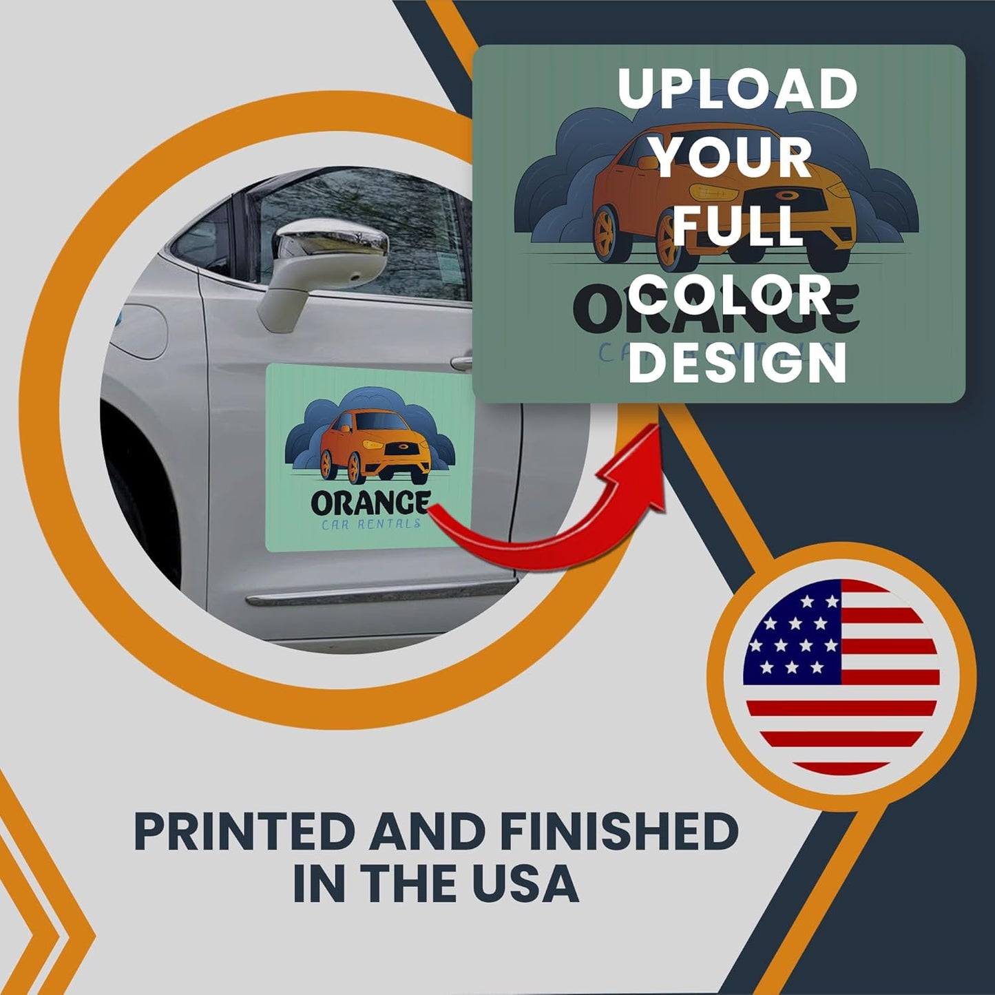 Magnet Me Up Customizable and Personalized Automotive Magnet Decals (16”x22” Rectangle)