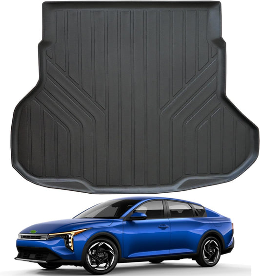 Trunk Mat for 2025 KIA K4 TPE All Weather Protection Car Cargo Liners Accessories-Black