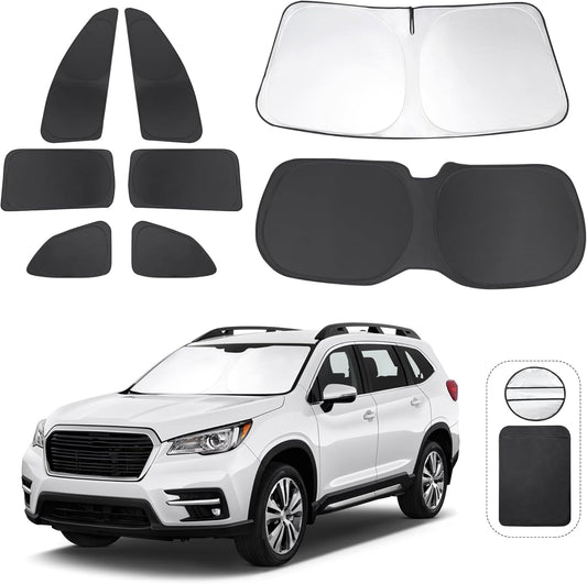 TINGLU Window Shades for Subaru Ascent 2019-2024 2025 Accessories Car Side Full Windows Rear Triangular Windshield Sun Shade Sun UV Rays & Privacy Protection for Camping,Napping,and Relaxing 8PCS