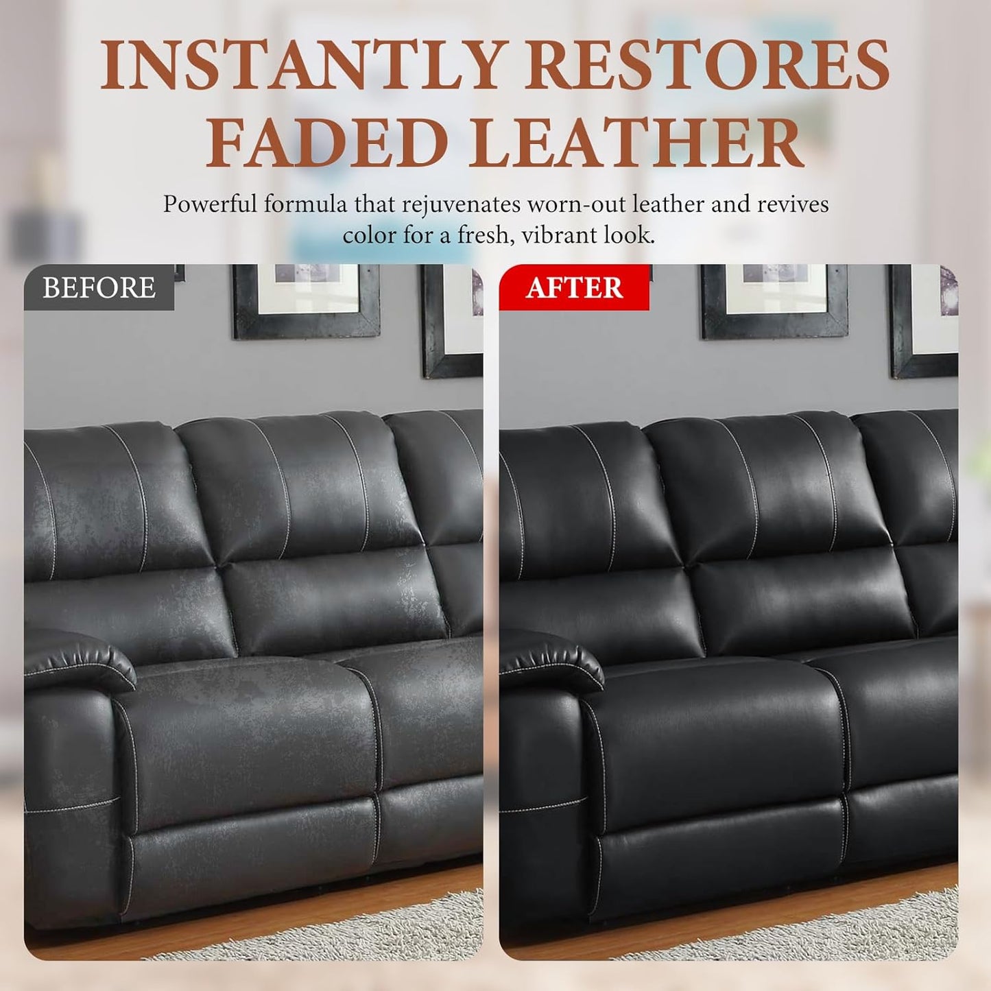 Leather Recoloring Balm Leather Color Restorer Scratch Repair Leather Paint for Furniture Couches Car Seats Shoes Bags Leather Dye and Restorer Restores Faded and Scratched Leather-Medium Brown