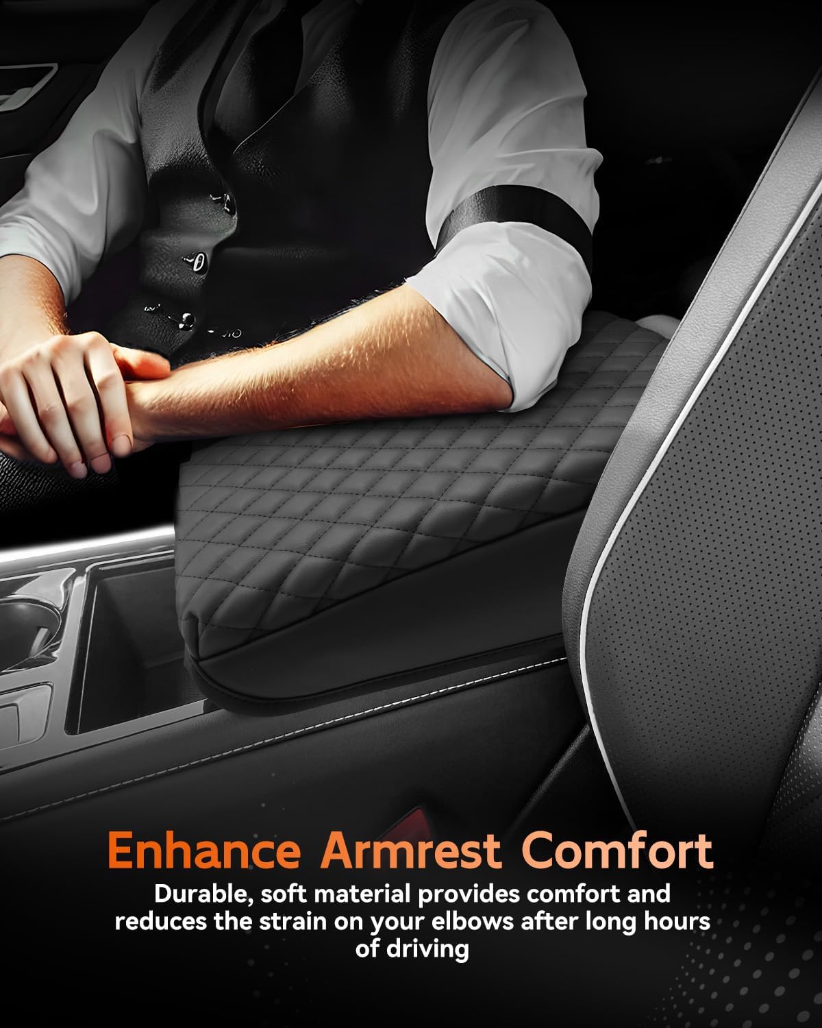 CDEFG for Volkswagen Atlas 2024 2025 Center Console Cover Armrest Box Cover for VW Atlas (SE, Peak Edition, SEL, Cross Sport, SEL Premium R-Line) Accessories Console Arm Rest Protector