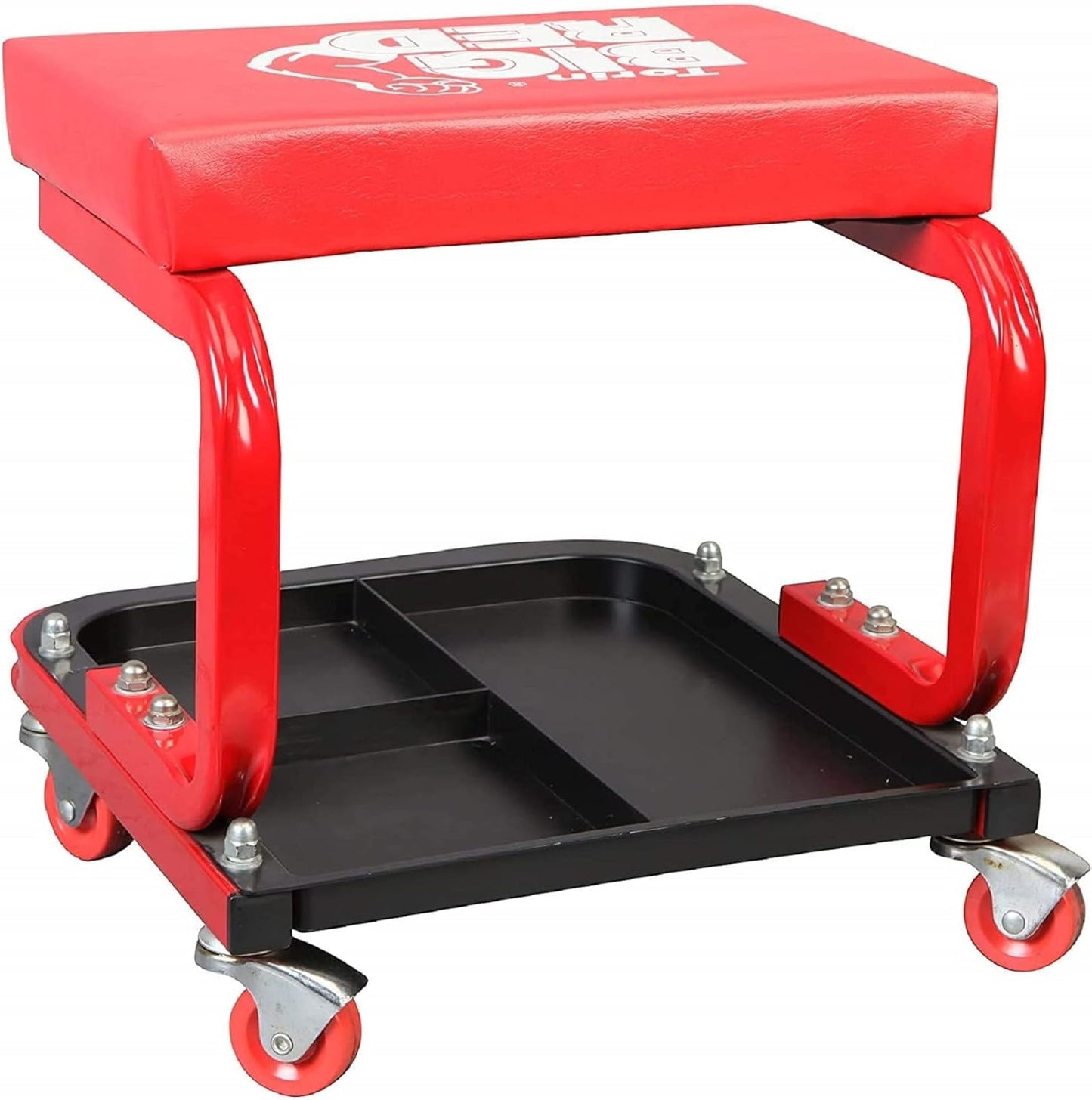 Torin Big RED TR6300-3 250lbs Red Rolling Automotive Creeper Garage/Shop Seat: Padded Mechanic Stool with Tool Large Tray Suitable for garages, Repair Shops