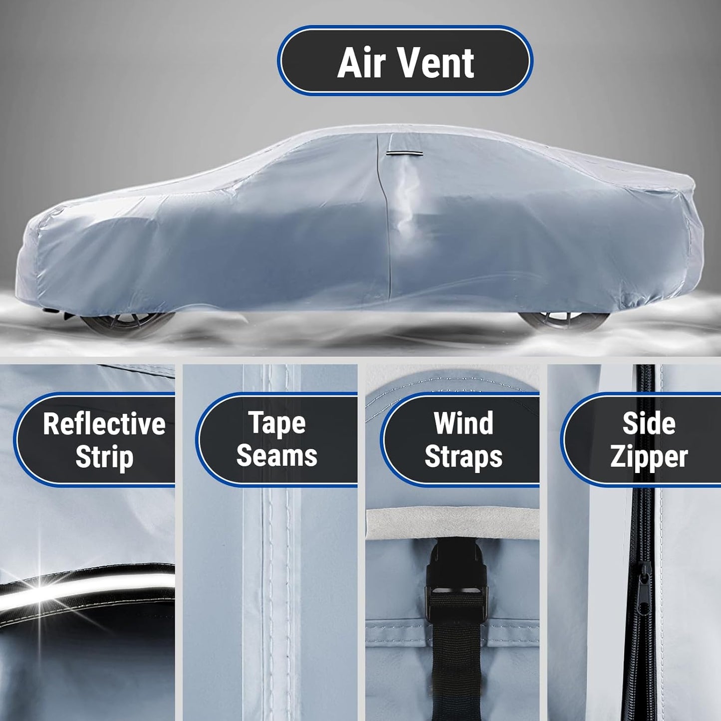 iCarCover Premium Car Cover for 1961-1963 Pontiac Tempest 2-Door, 4-Door Heavy Duty Waterproof All-Weather Automobiles Custom Fit Indoor Outdoor UV Snow Protection Covers with Straps and Bag