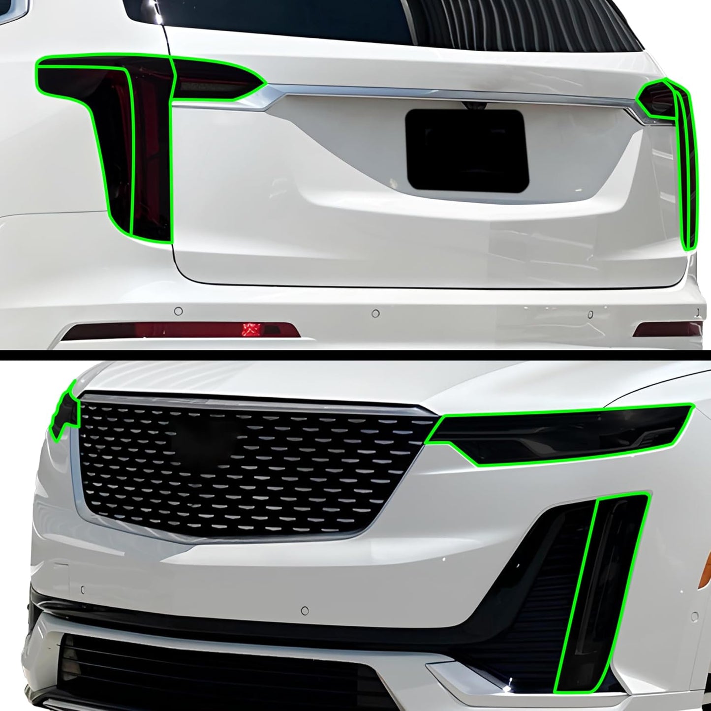 BOGAR TECH DESIGNS Precut for Cadillac XT6 2020-2025 Full Headlight Taillight Tint Kit, Dark Smoke