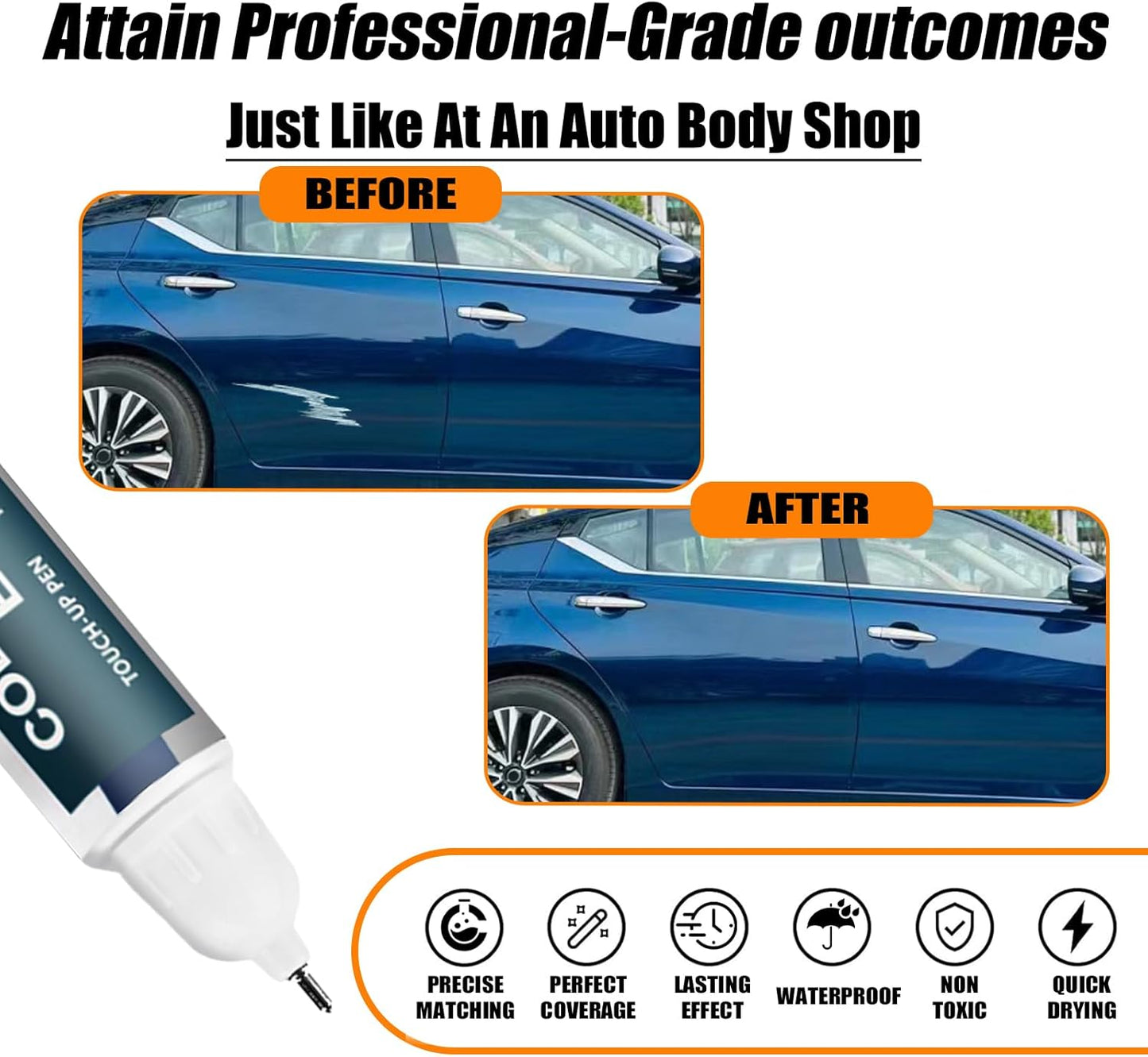RAY Deep Blue Pearl Touch Up Paint for Nissan, Car Paint Pen Scratch Repair Two-In-One Touch Up Paint, Premium Car Scratch Remover for Deep Scratches