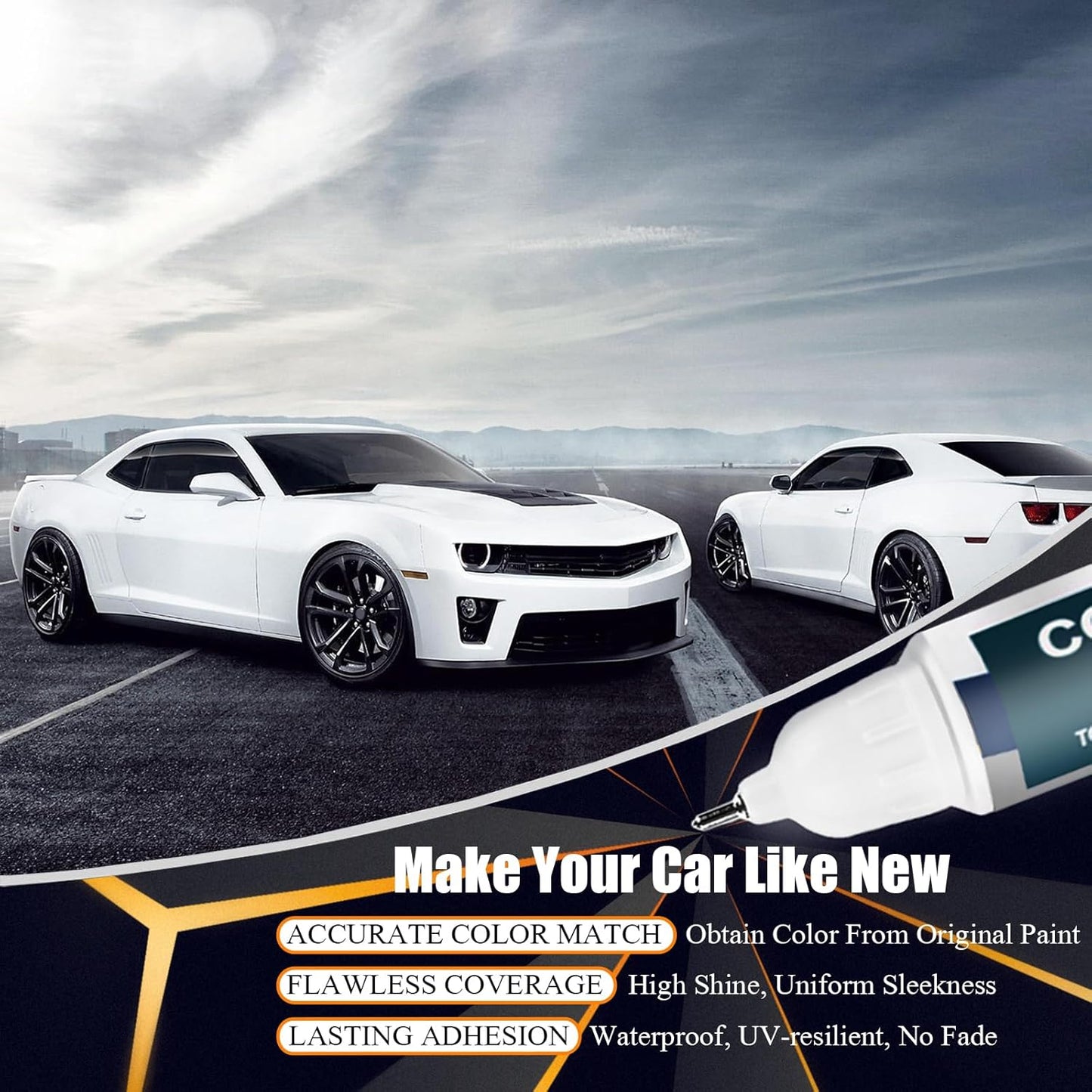 Summit White(GAZ/WA8624) Touch Up Paint Compatible with Chevrolet, Car Paint Pen Scratch Repair Two-In-One Touch Up Paint, Premium Car Scratch Remover for Deep Scratches