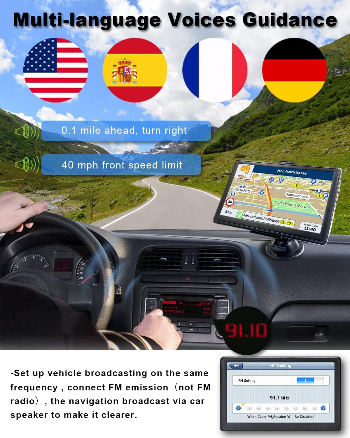 N700 GPS Navigator for Car Truck RV 2025,Truck GPS Commercial Drivers,Trucker GPS for semi Truck,Free Lifetime Maps Updates,7 inch Touchscreen,Custom Truck Routing,Driver Alerts