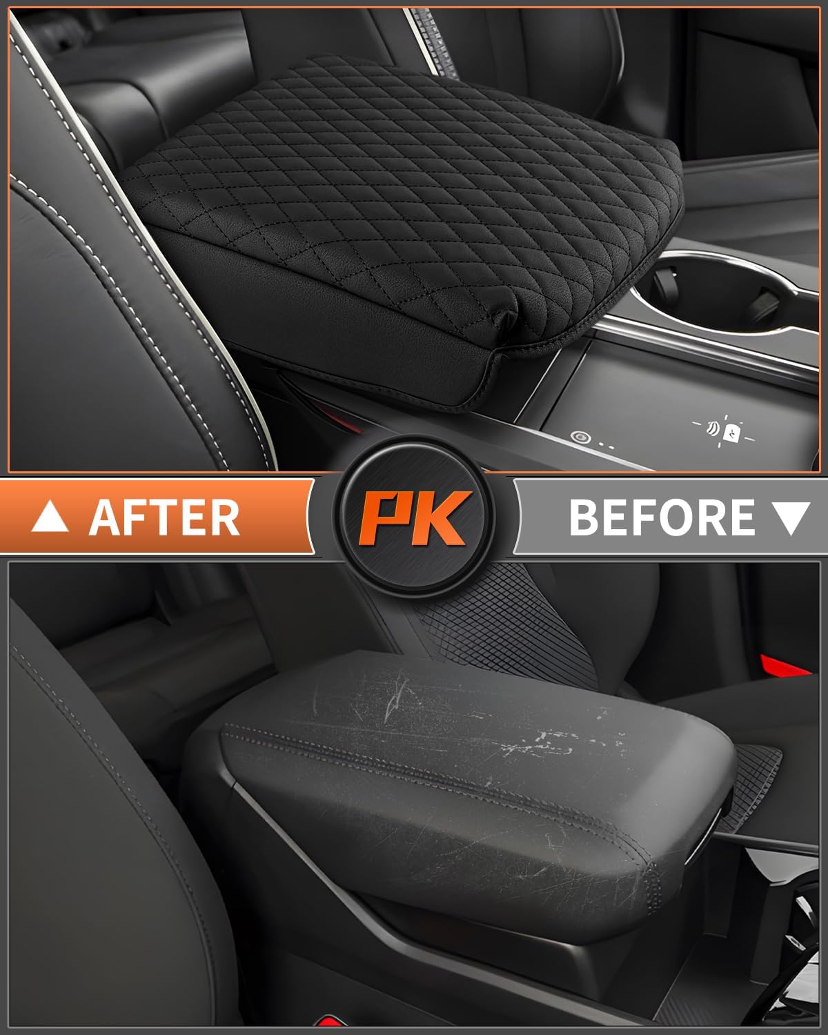 Shademax Custom Fit for Center Console Cover Acura MDX 2022 2023 2024 2025 2026 Accessories Armrest Cover Center Console Pad PU Leather Armrest Seat Box Cover Protector Anti-Scratch Black