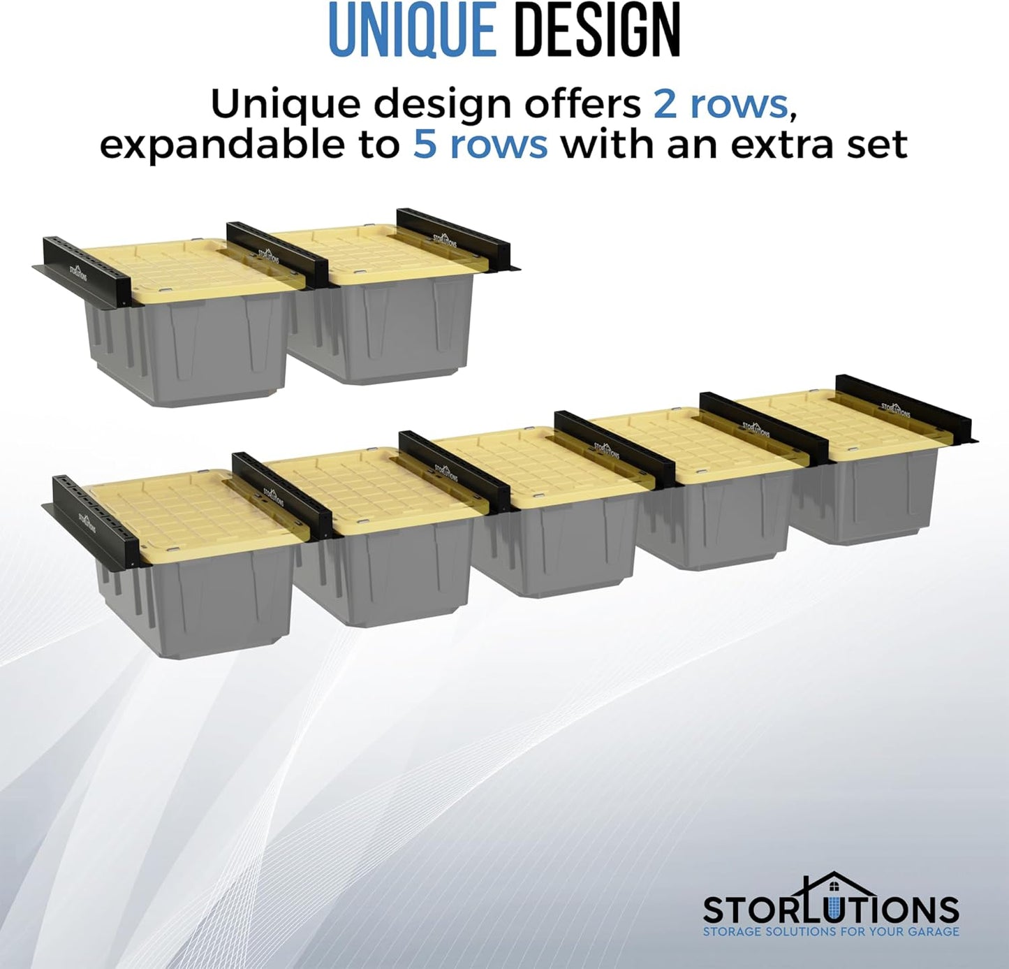 Heavy Duty Adjustable Ceiling Mount Garage Shelving for 16"-24" Stud Spacing, Ideal for Garage Storage and Home Organization Solutions