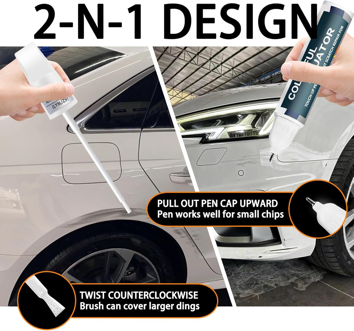 Florett Silver Metallic(LZ7G/L5) Touch Up Paint Compatible with Audi, Car Paint Pen Scratch Repair Two-In-One Touch Up Paint, Premium Car Scratch Remover for Deep Scratches