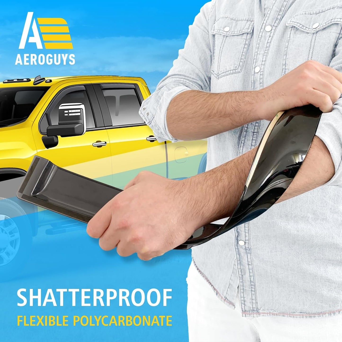 Extra Durable Window Deflectors In-Channel Visors Rain Guards Fit for Chevy Silverado/Sierra 2500HD/3500HD 2020-2025 Crew Cab, Sun Visors, Wind Vent for Shades, Exterior Car Accessories - 4pcs. AG0141