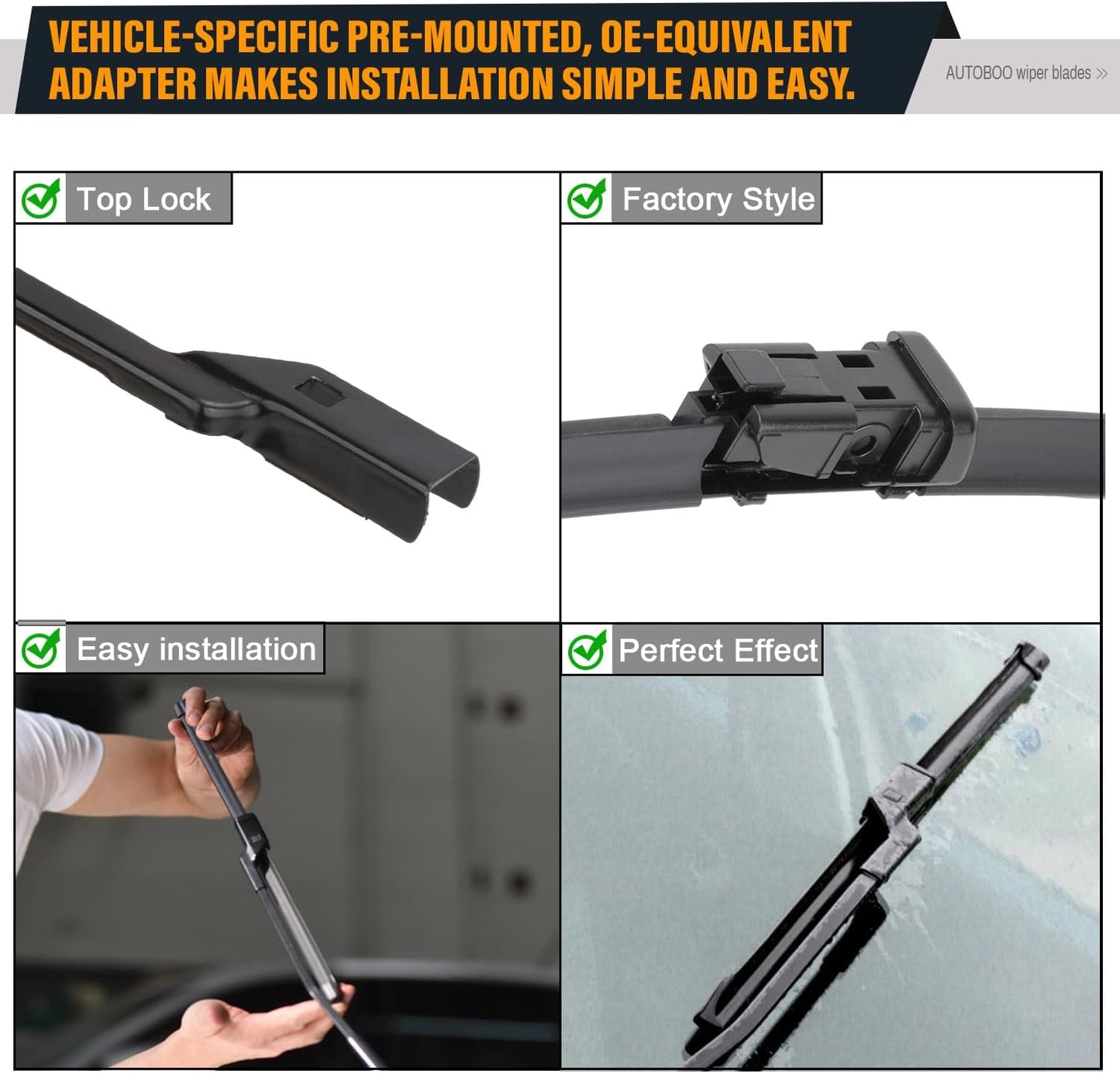 AUTOBOO 26"+14" Windshield Wipers with 10" Rear Wiper Blades Replacement for Chevrolet Trax 2013-2021 2022 2023,Buick Encore 2013-2022,Opel Mokka 2012-2020 -Original Factory Quality (Pack of 3)