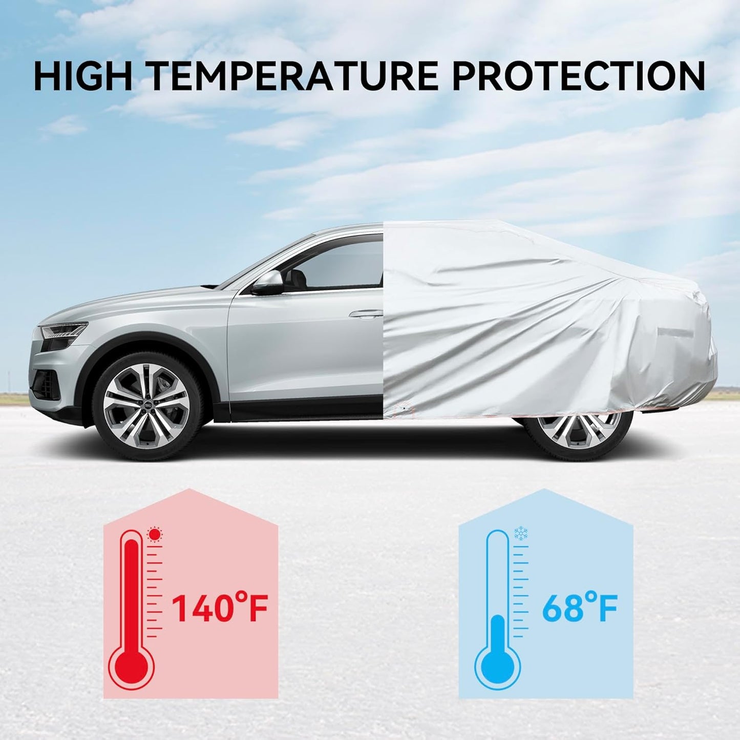 Car Cover Compatible with Dodge Charger 2006-2024/Honda Accord 2001-2024,Waterproof Car Cover for Automobiles All Weather with Door Zipper & Cotton Lining,Windproof Sun UV Hail Protection