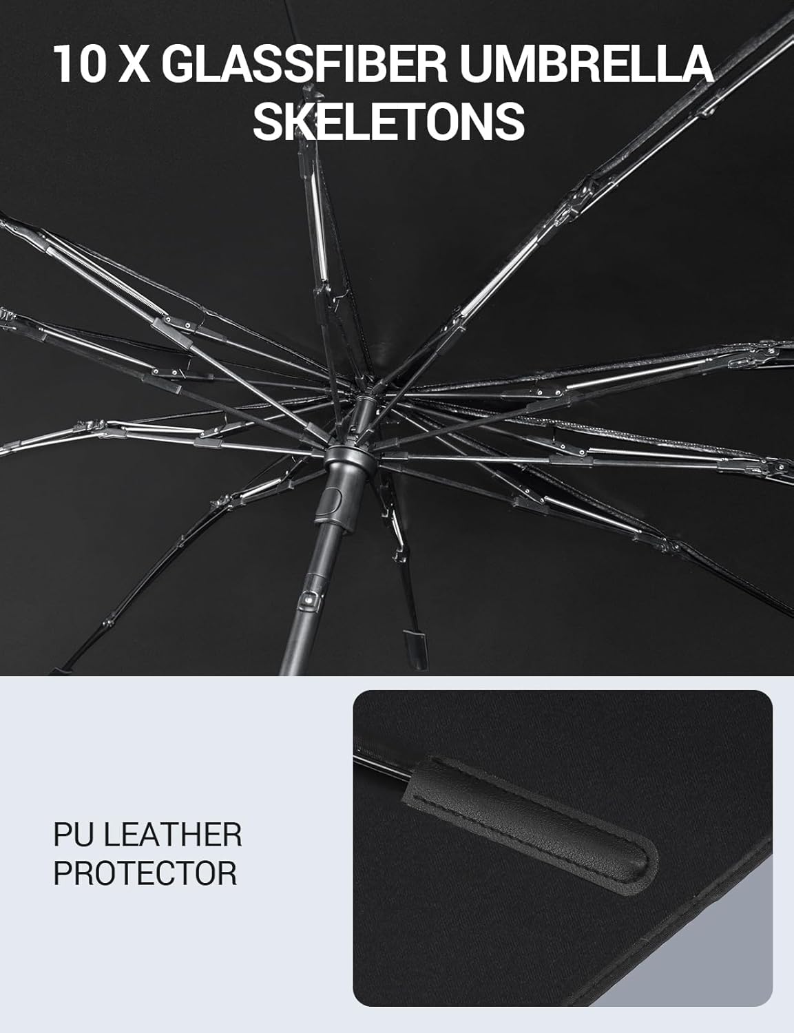 Proadsy Windshield Sun Shade Umbrella for Ford Ranger 2019-2025 2026 Foldable Car Umbrella Sunshade with Soft TPU Handle Spring Structure Crystal Cooling Material Protect Car from Rays & Heat