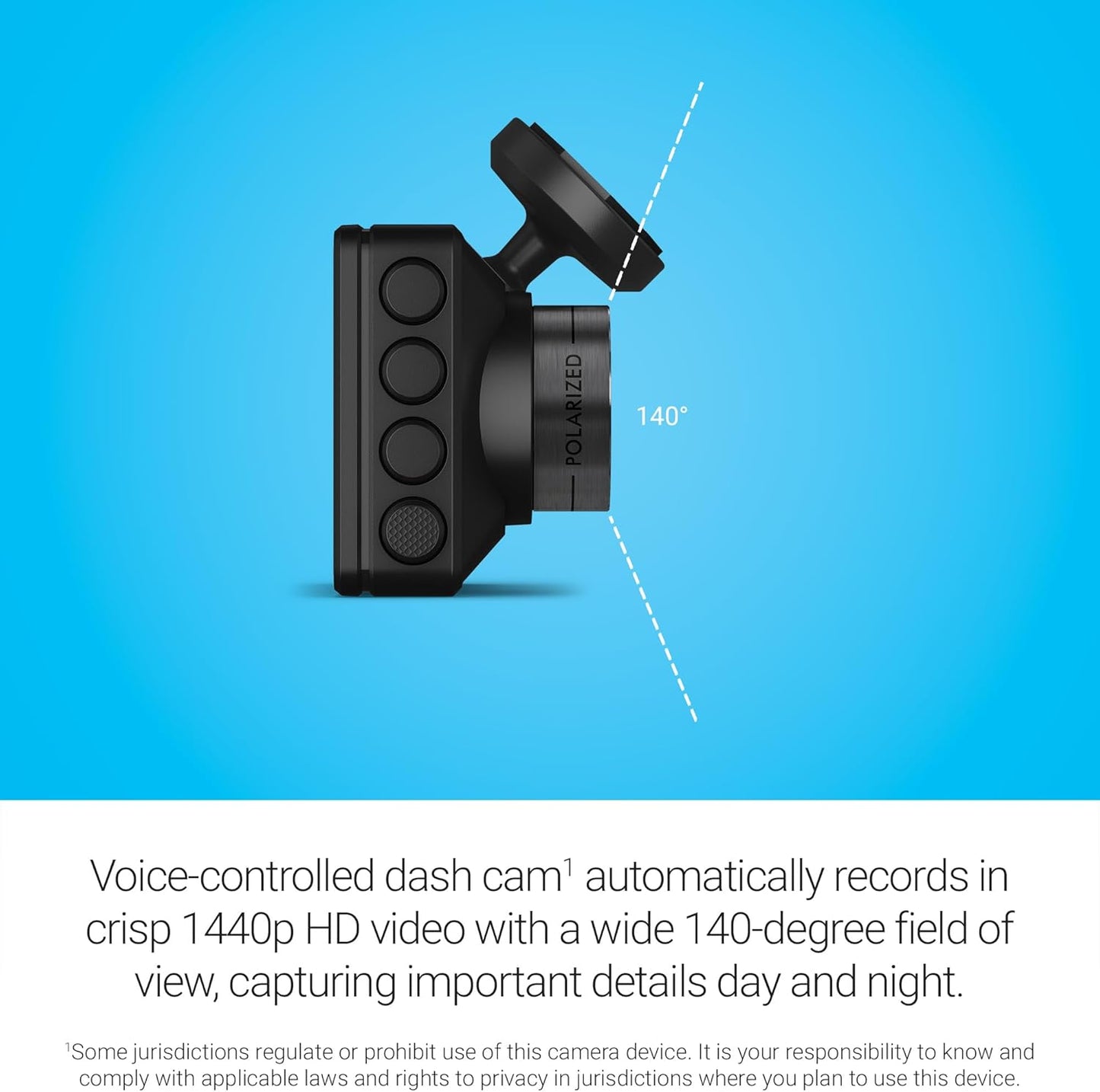 Garmin Dash Cam™ X210, Compact 1440p HD Dash Cam with a 140-degree Field of View, Built in Clarity™ Polarizer, Voice Controlled, GPS, 2.4” Display, Automatic Recording