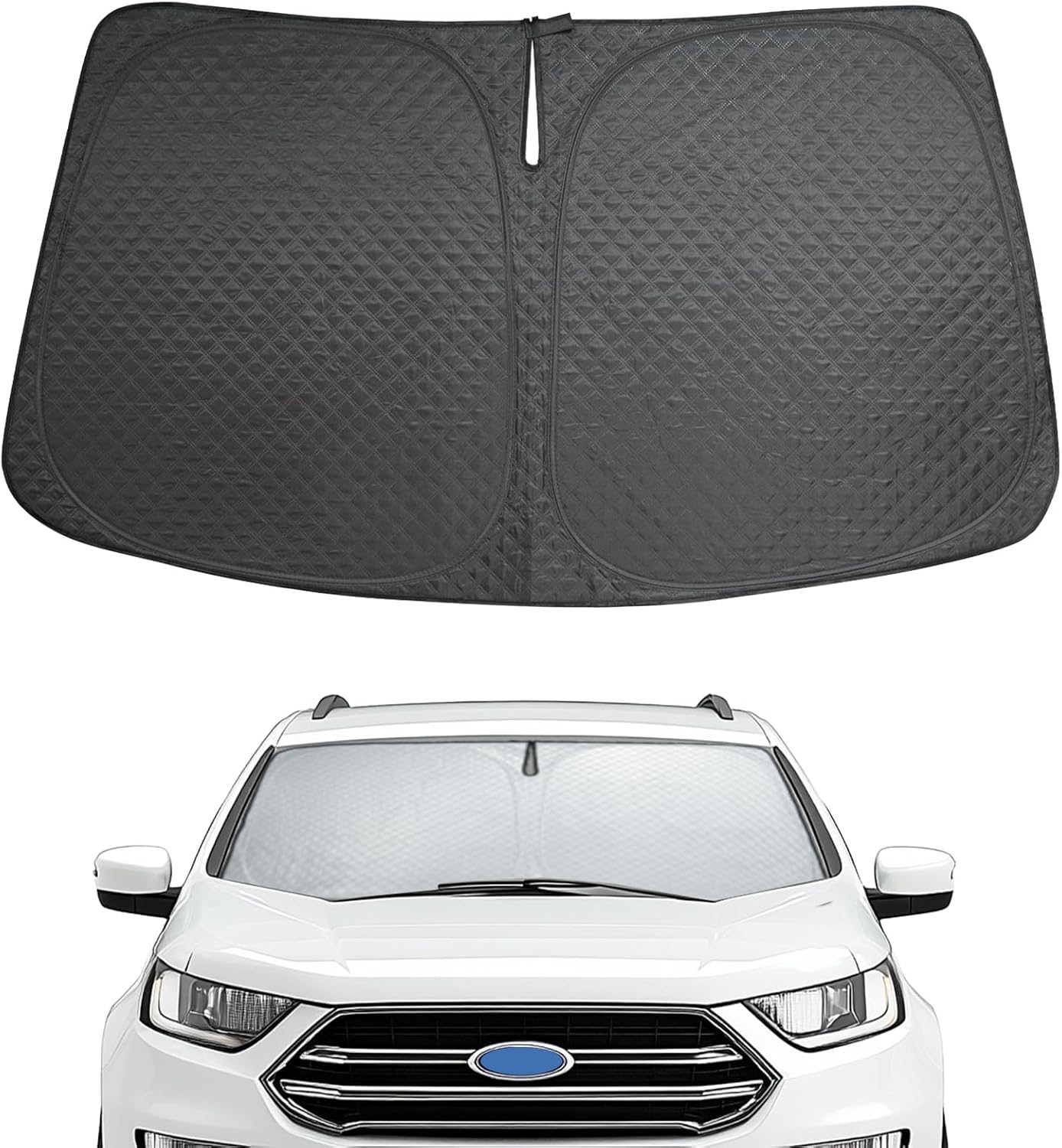 Car Windshield Sun Shade 5 Layers Thick for Ford Edge SUV 2015-2024 2025 - Front Window Sunshade Sun Visor Accessories - Protector Vehicle Reflect UV Sun and Heat