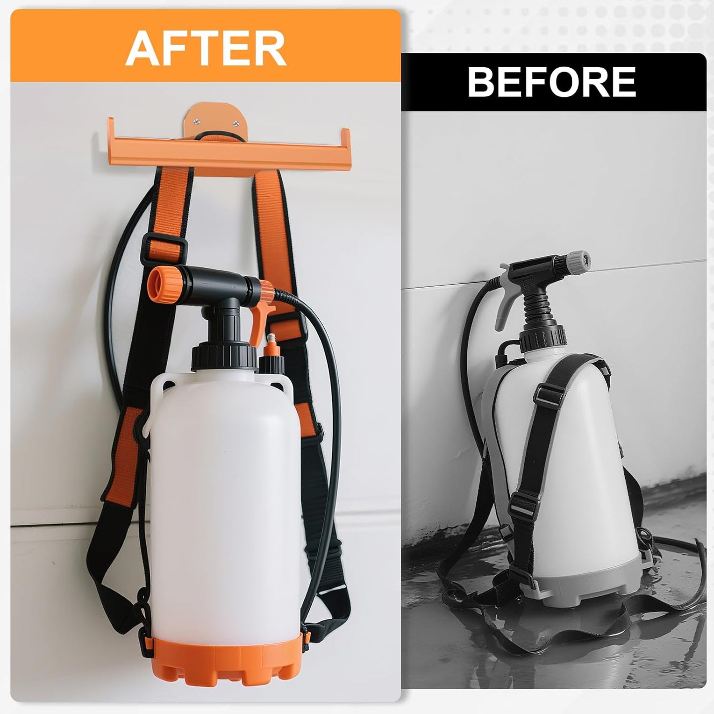 Backpack Leaf Blower Hanger, Backpack Sprayer Wall Mount, Lawn Care Accessories, Garage Storage, Weed Eater Hanger Garage Organization Storage, 2 Pack