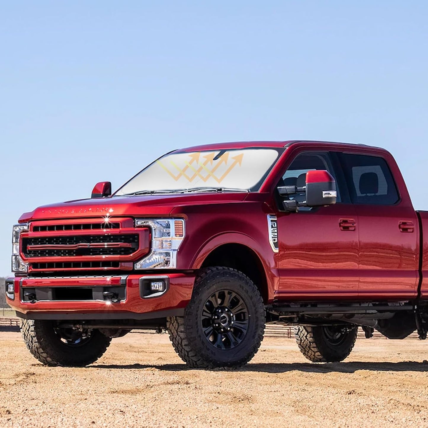 Windshield Sun Shade Sunshade for 2017-2022 2023 2024 2025 Ford Super Duty F250 F350 F450 F550 Accessories Front Windshield Cover for F350 Window Sun Visor Protector for UV Rays Sun Heat Protection