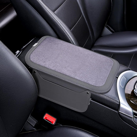Arm Rest Cover for Car with 2 Storage Bags, Central Console Cover Armrest Pad, Suede Leather, Auto Interior Accessories for Most Vehicles, All-Season Comfort, Gray