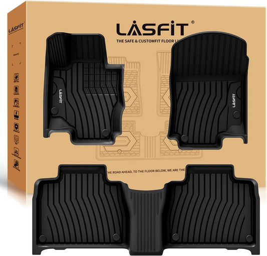 LASFIT Floor Mats for Mercedes Benz GLE SUV 2020-2026 350/450 / 450e / 580/53 AMG / 63 AMG S (Not Fit for Coupe), All Weather TPE Floor Liners Custom Fit GLE Car Mats, 1st & 2nd Row Set, Black