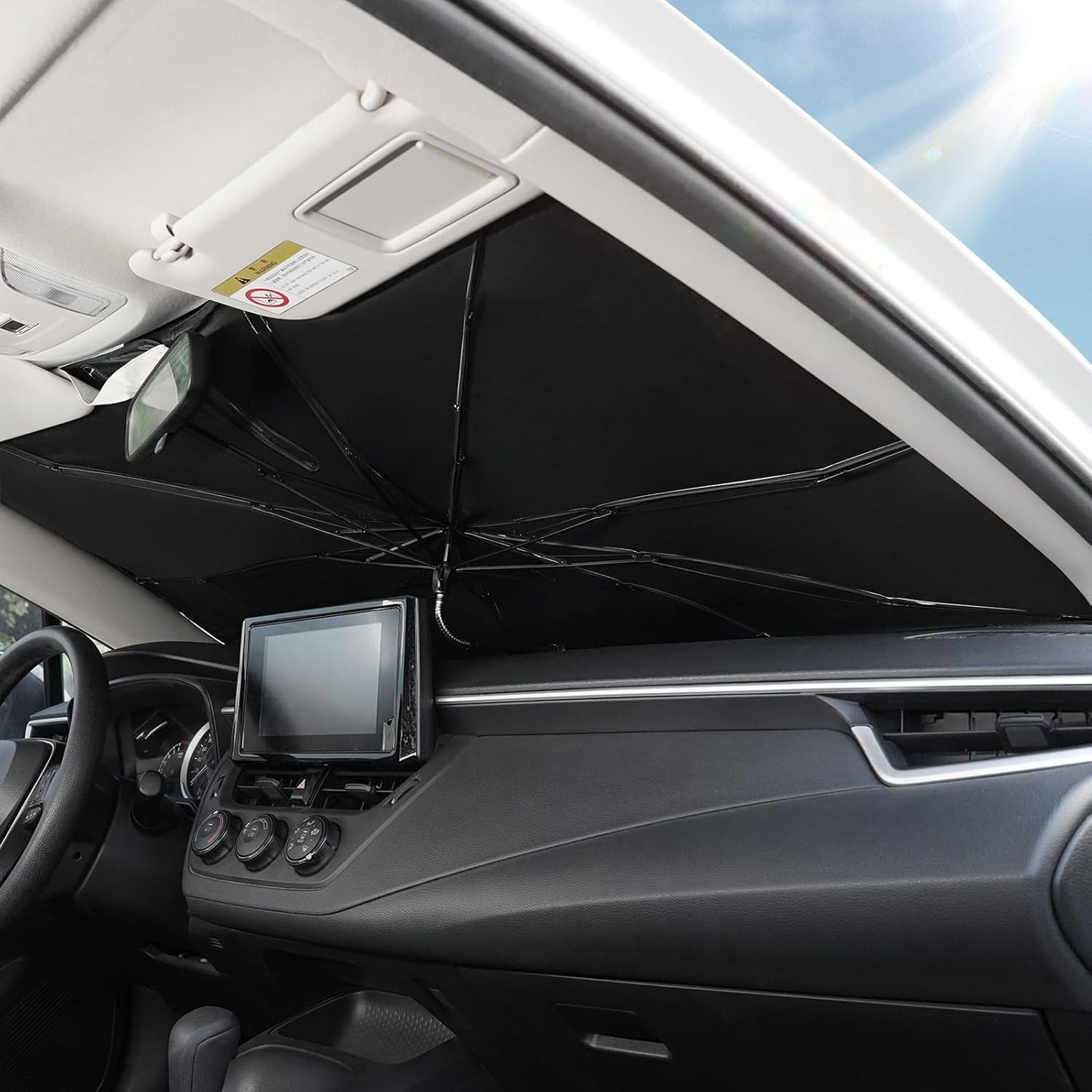 Umbrella Sunshade for Toyota Corolla Accessories 2025, Foldable Windshield Cover Sun Shade Umbrella Visor with UV Block Windshield Heat Insulation Protection (for Toyota Corolla 2020-2025)