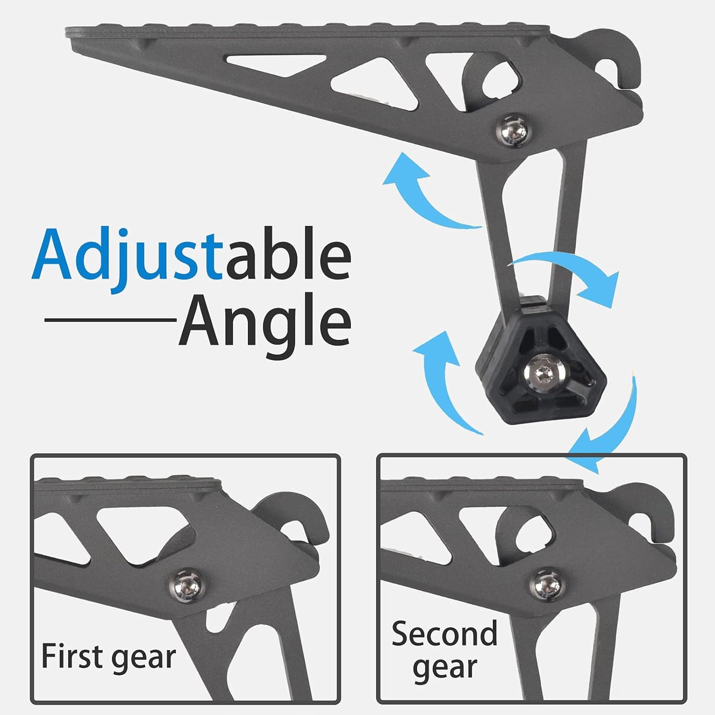 TOOENJOY Universal Fit Car Door Step, Foldable Roof Rack Door Step Up on Door Latch, Both Feet Stand Pedal Ladder, Easy Access to Rooftop for Most Car, SUV, Truck, Max Load 400 lbs (Grey)