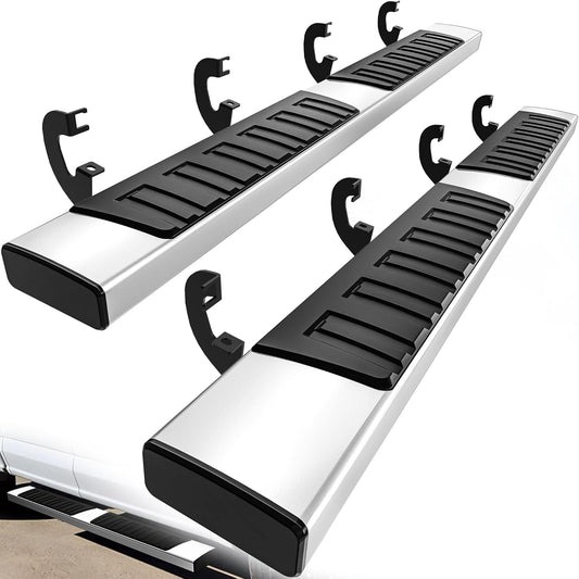 YITAMOTOR 6 inches Running Boards Compatible with 2007-2018 Silverado/GMC Sierra 1500 & 2500HD 3500HD Crew Cab, 2019 Silverado/Sierra 2500HD 3500HD Side Step Nerf Bar (Gas Engine ONLY)