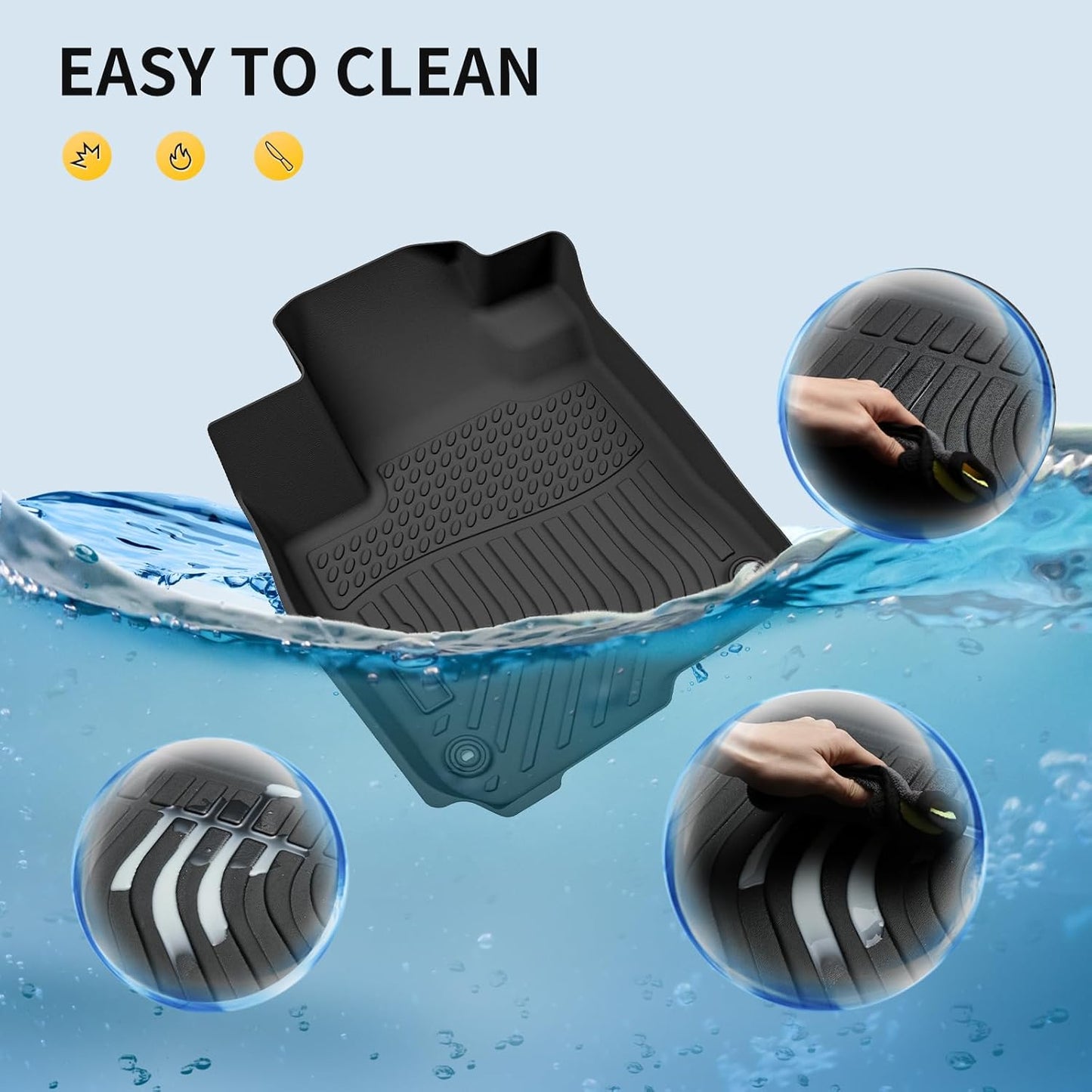 GINOWY-Floor Mats & Cargo Liner for BMW X1 2016-2022, TPE All Weather Car Floor Mats Rubber Cargo Mats Trunk Mat for BMW X1 Car Accessories