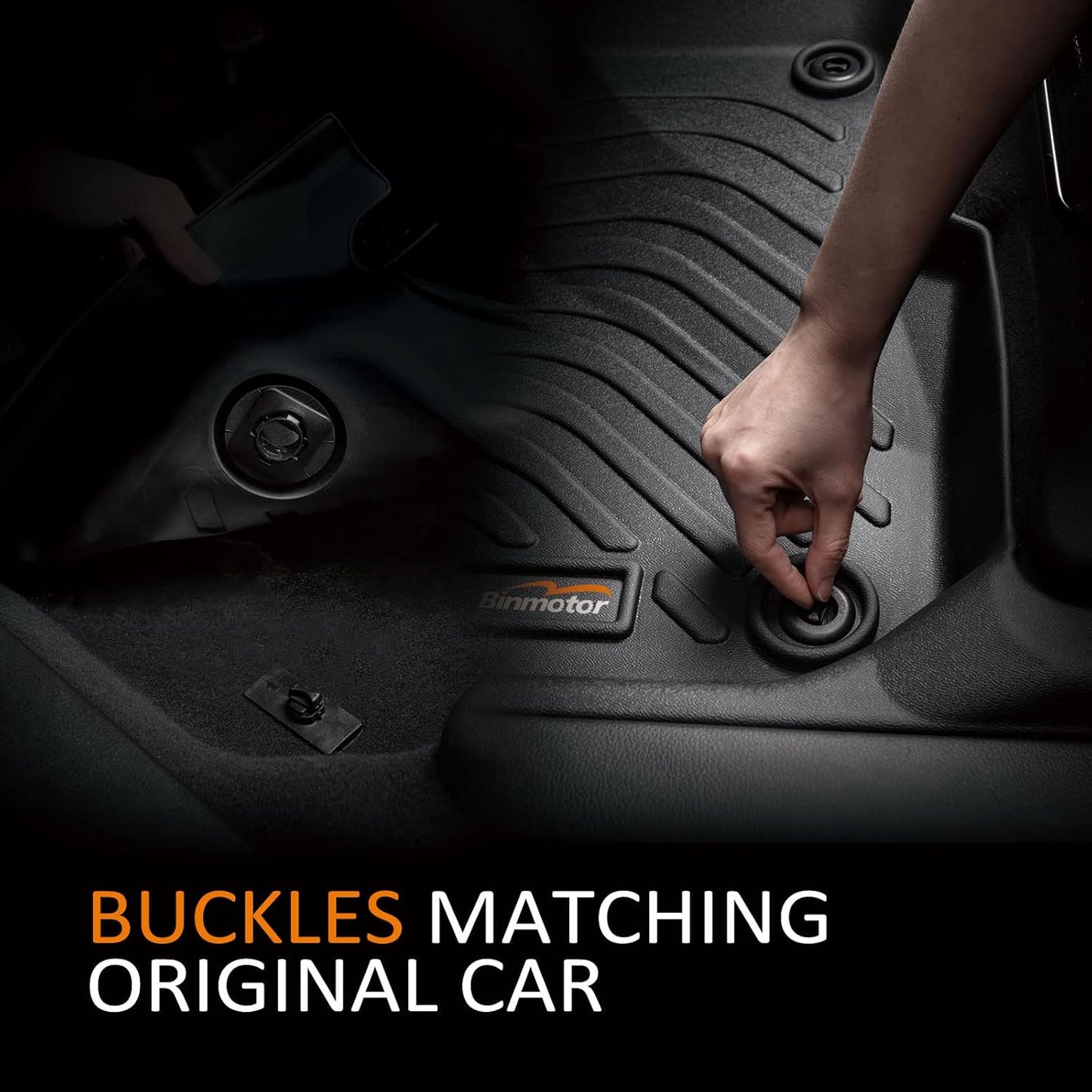 Binmotor-Floor Mats & Cargo Liner Set for Buick Envision 2021-2025, 2 Rows with Cargo Mat TPE Rubber Liners for Buick Envision Accessories Mats Trunk Mat-Black