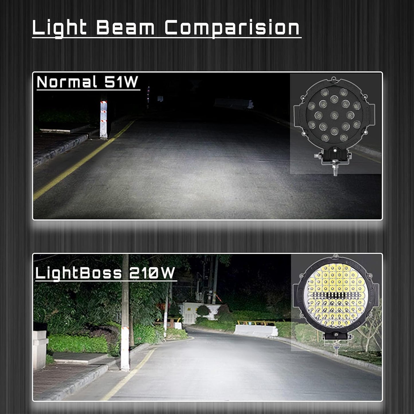 7 Inch Round LED Off Road Driving Lights with Wiring Harness DT Plug, 120W 12000lm LED Light Pods Trucks Tractor LEDs Work Lights, Offroad Auxiliary Driving Fog Light Snowmobile Golf Cart ATV UTV RV