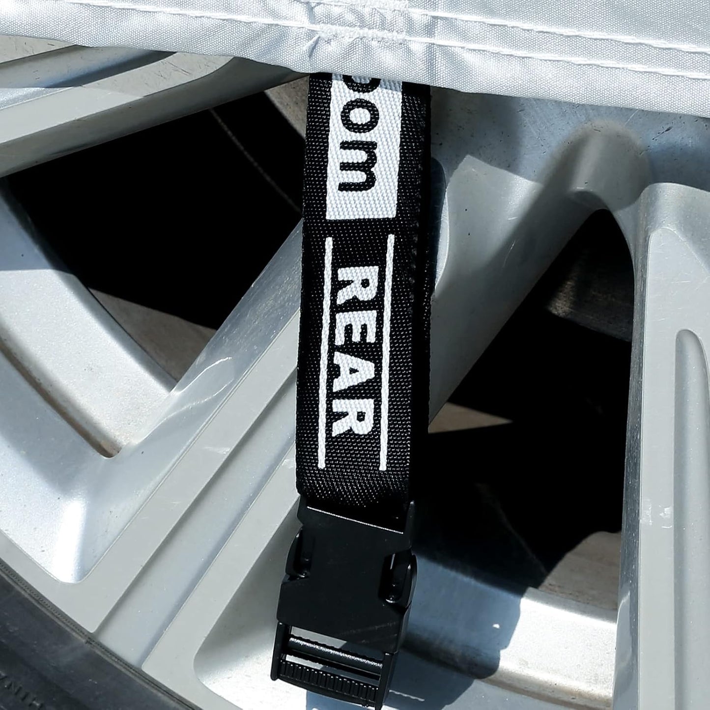 Tecoom Light Shell Breathable Material Classic Zipper Design Waterproof UV-Proof Windproof Car Cover for All Weather Outdoor Fit 170-190 inches SUV Fit for Tesla Model Y Toyota RAV4 Nissan Rogue etc