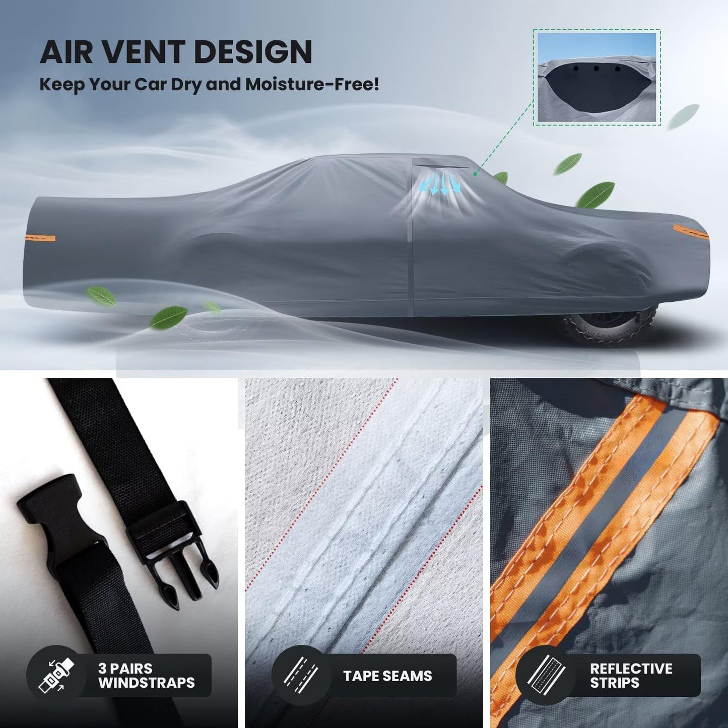 Waterproof Buick Lesabre(1986-2005) Car Cover with Breathable Vents, [2025 Upgrade] Premium Covers with Cotton Liner and Zipper Door, Sun Rain Snow Dust Uv Protection.(Gift with Towel)
