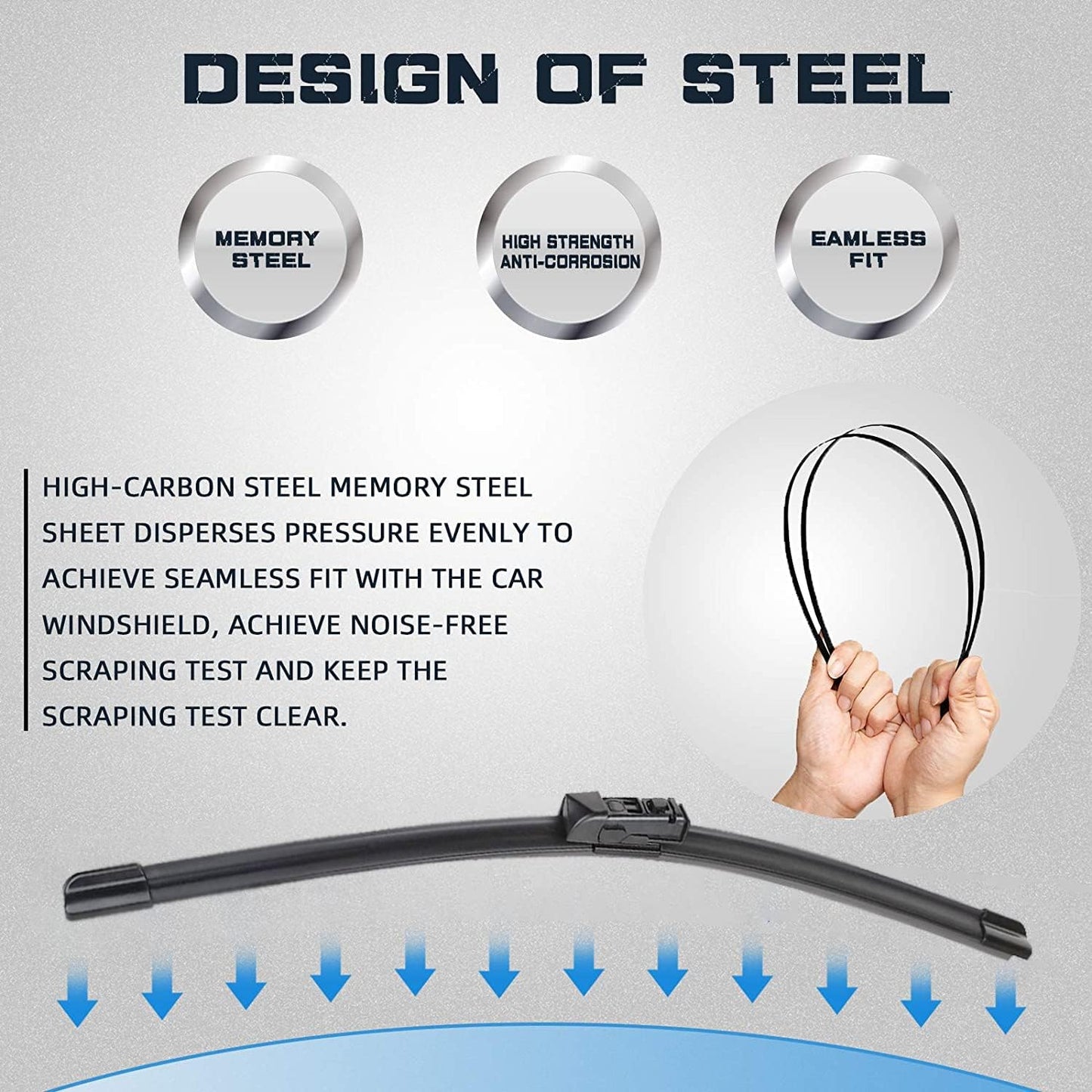 AUTOBOO 26"+16" Windshield Wipers with 12" Rear Wiper Blade Sets Replacement for Subaru Crosstrek Impreza 2018 2019 2020 2021 2022 2023-Original Factory Quality (Pack of 3)